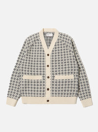 Ecru/Grey Plain Knit Argyll Allan Cardigan