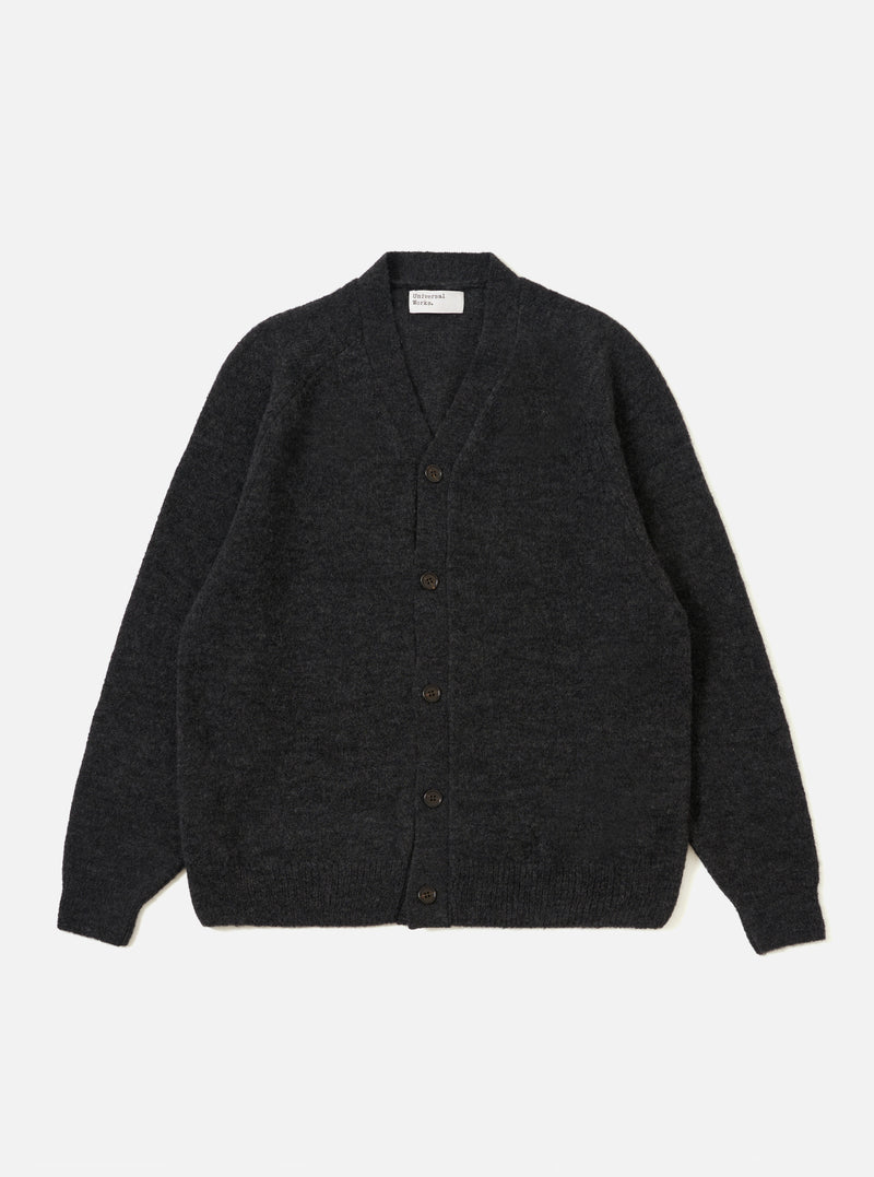 Charcoal Alpaca Knit David Cardigan