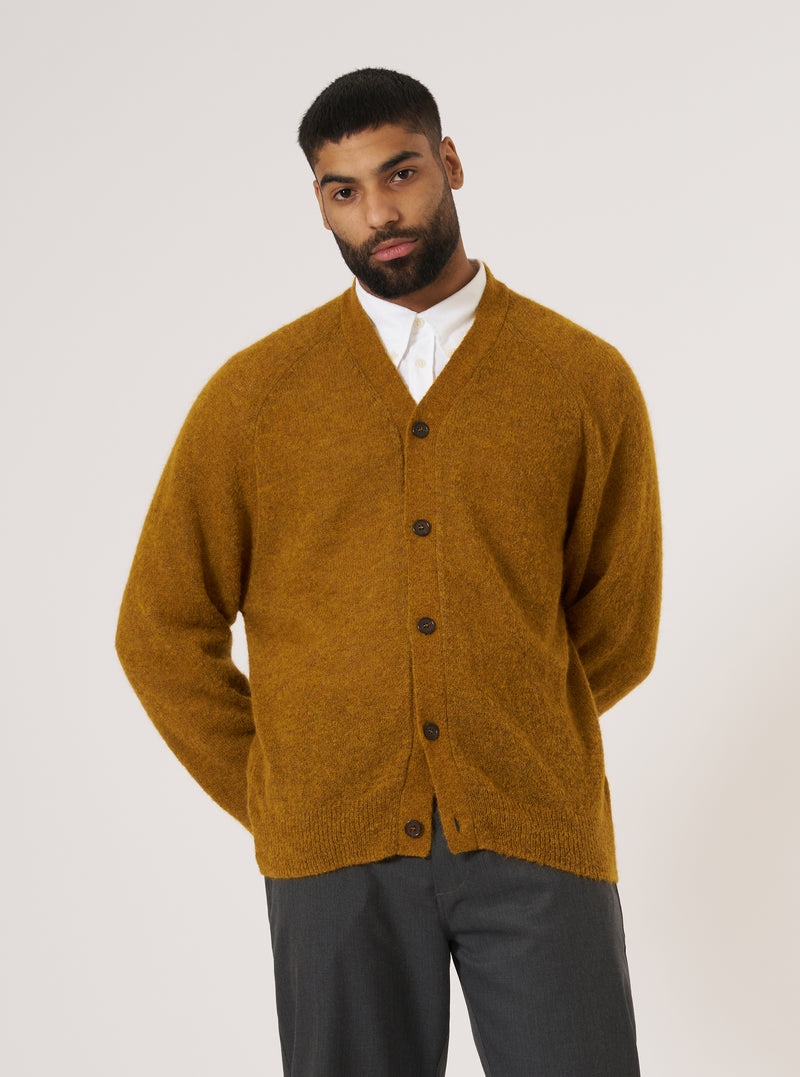 Gold Alpaca Knit David Cardigan