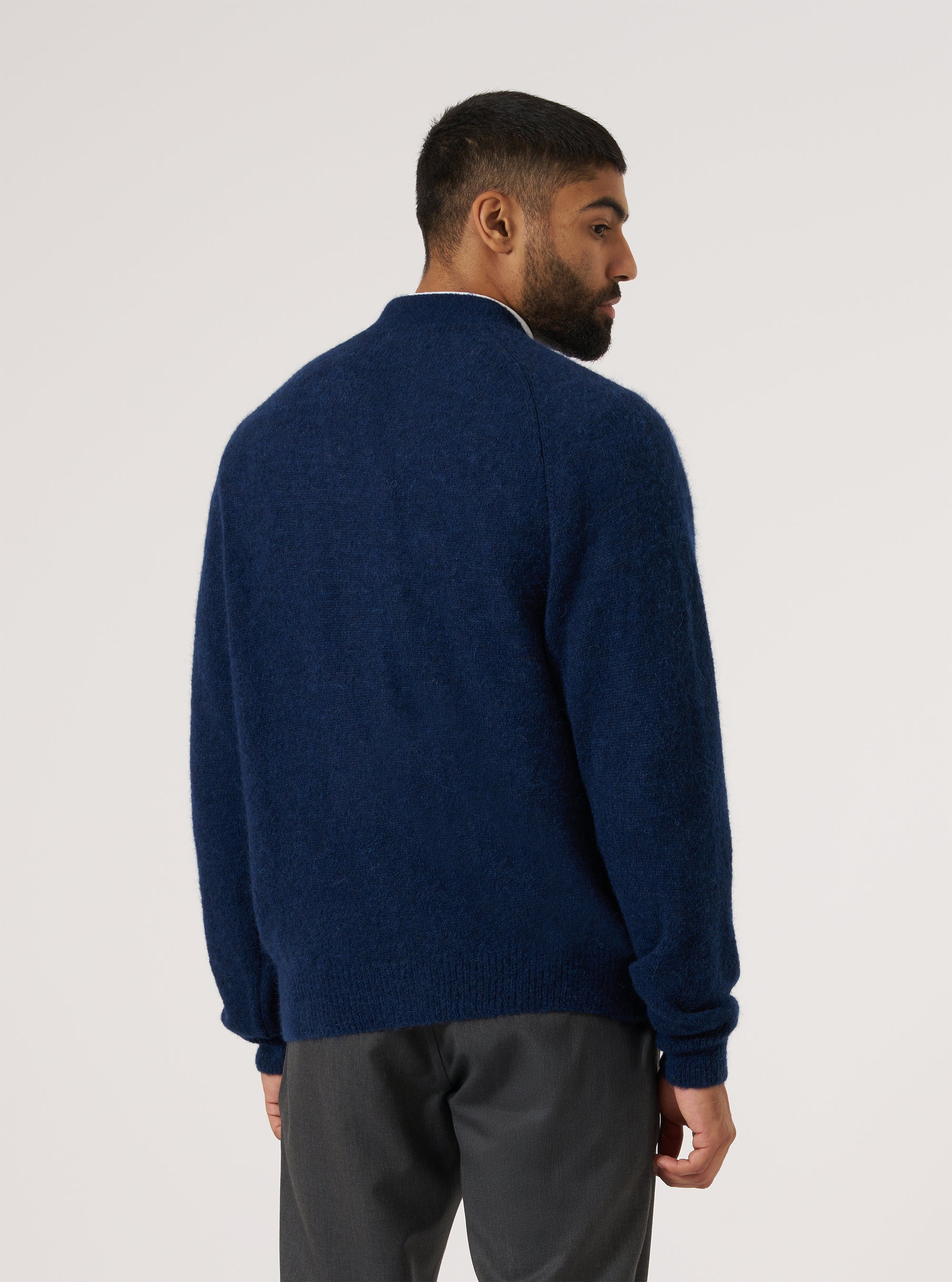 Navy Alpaca Knit David Cardigan