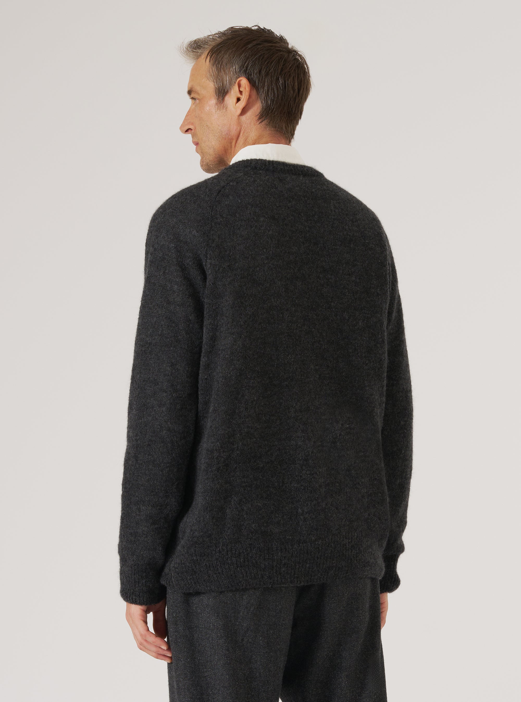 Charcoal Alpaca Knit Lyon Crew