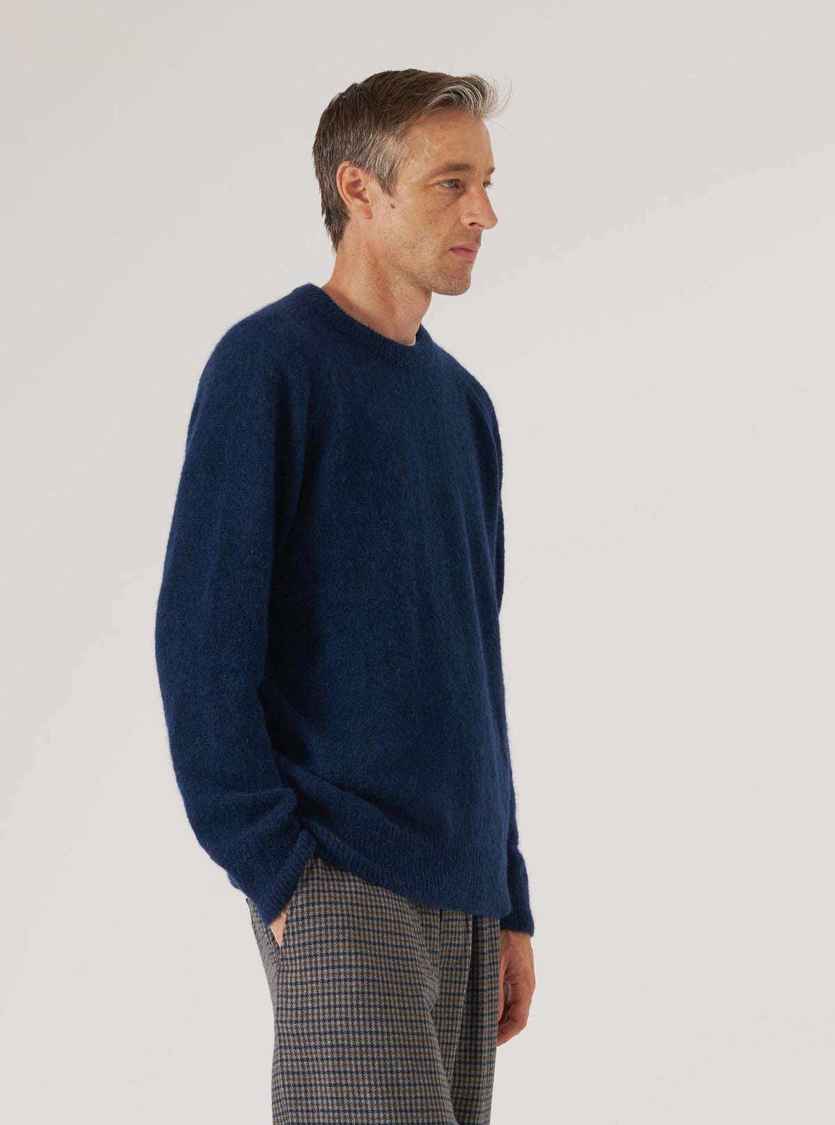 Navy Alpaca Knit Lyon Crew