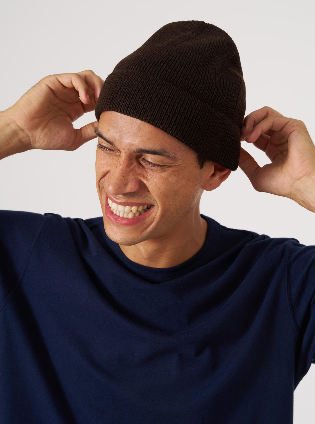 Brown Merino Knit Watch Cap