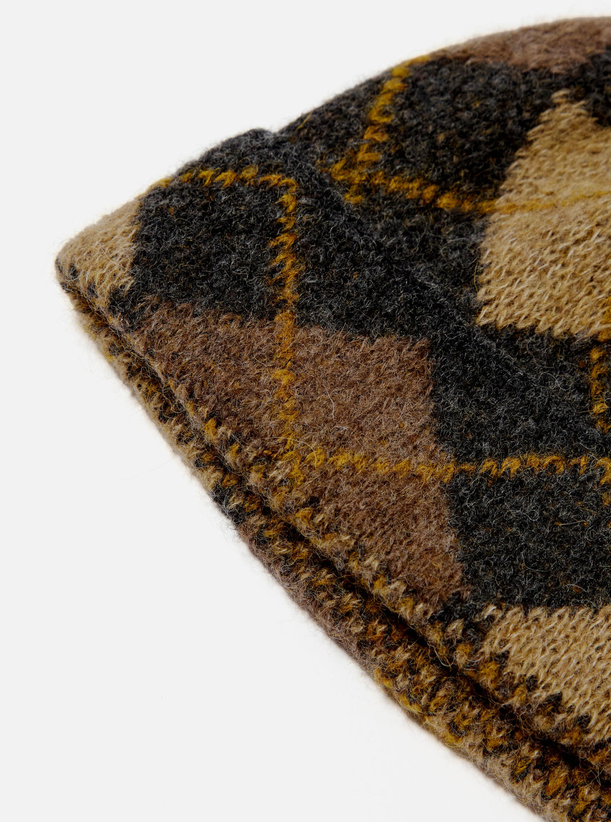 Brown Alpaca Knit Argyll Hat