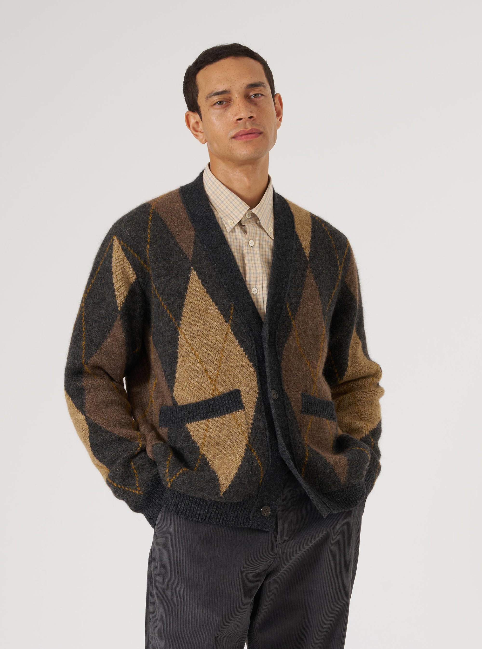 Brown Alpaca Knit Langdale Argyll Cardigan