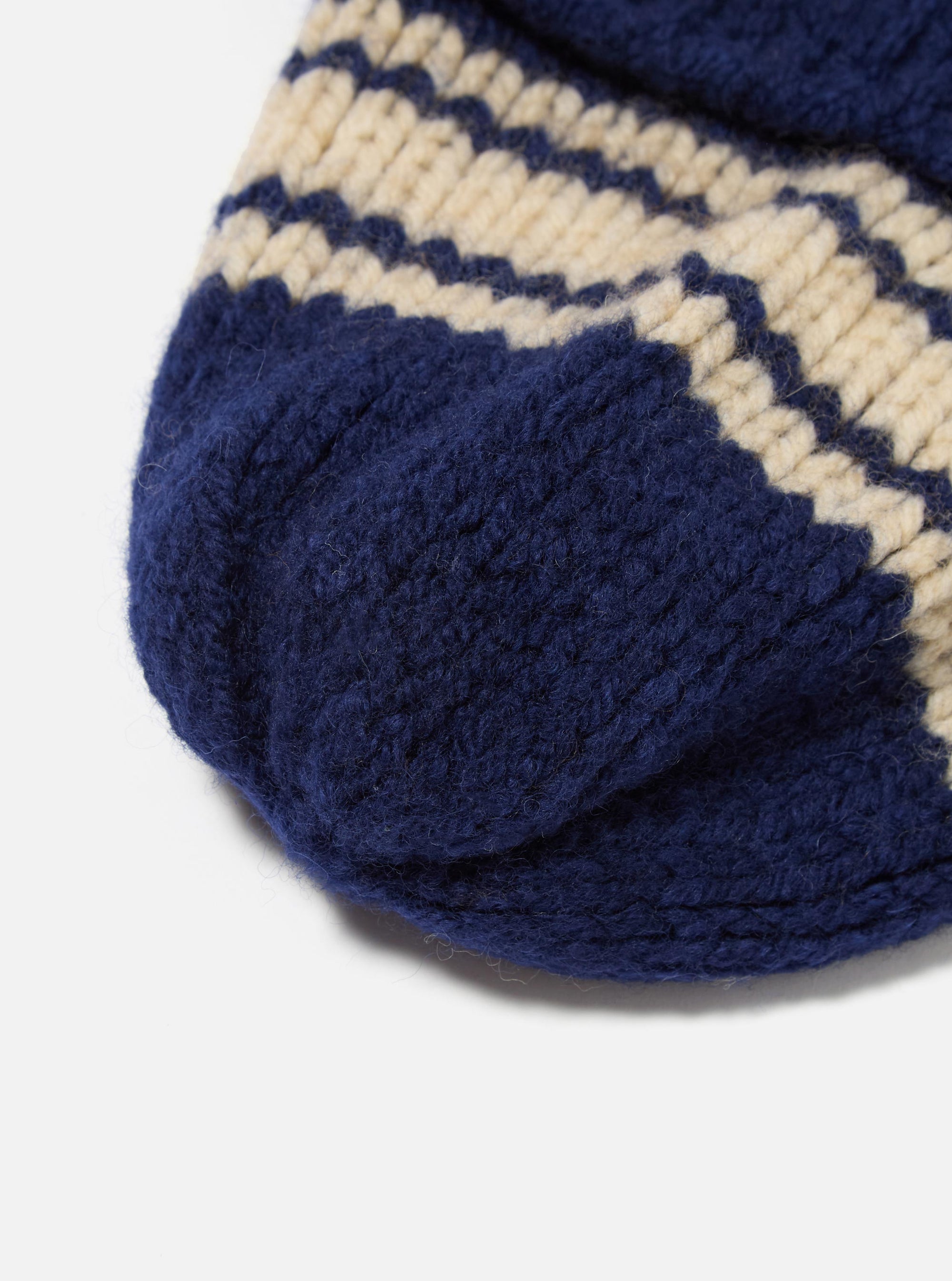Navy Chunky Knit Stripe Lenny Hat