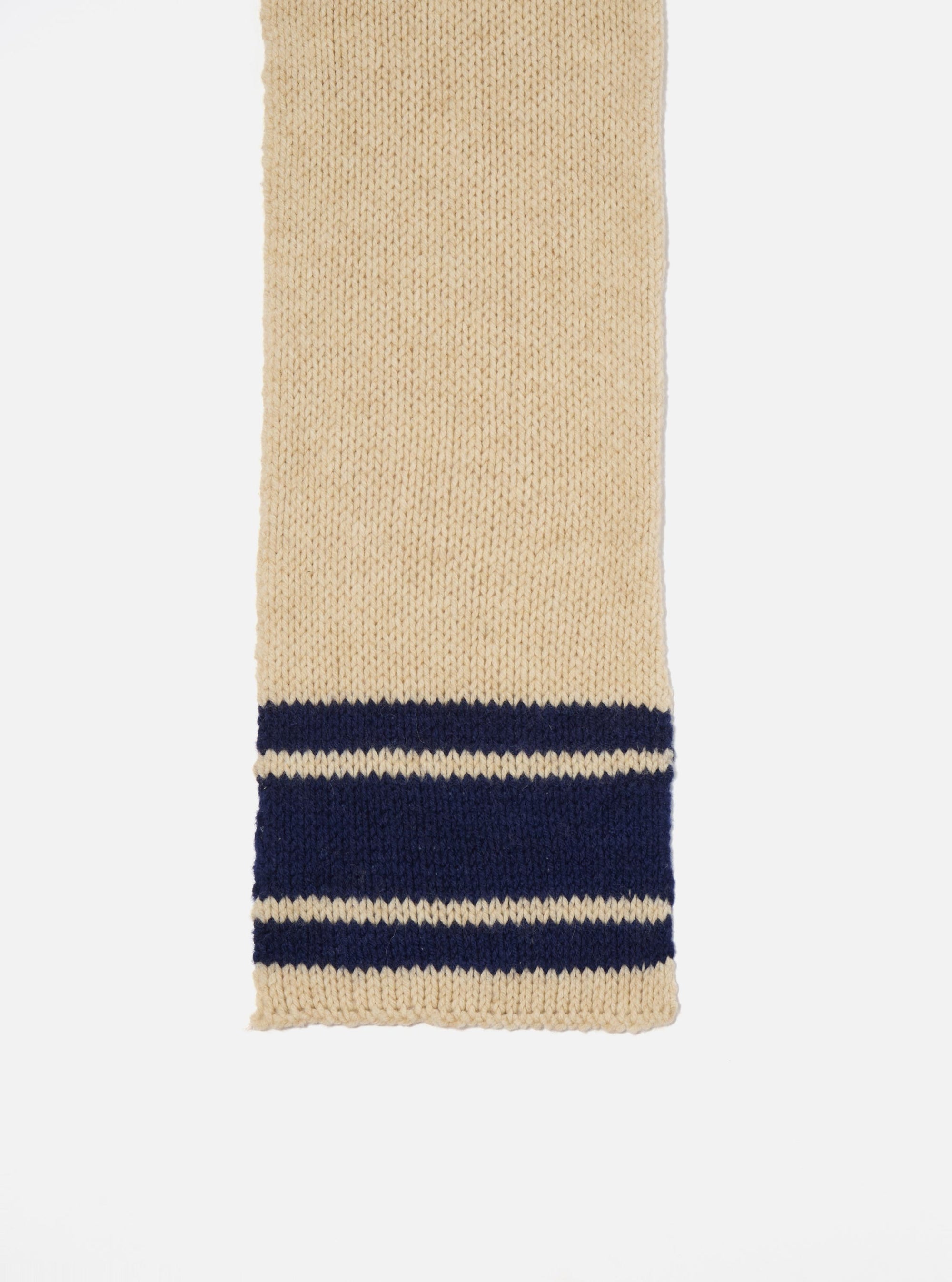 Sand Chunky Knit Stripe Lenny Scarf