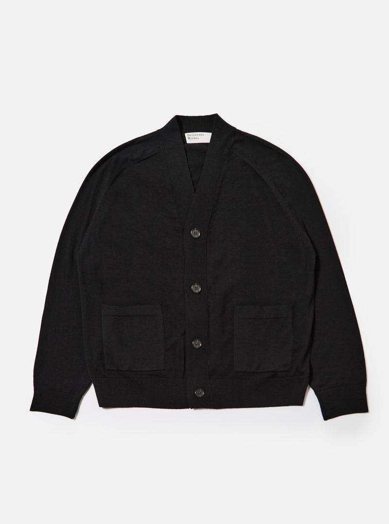 Black Merino Loose Cardigan