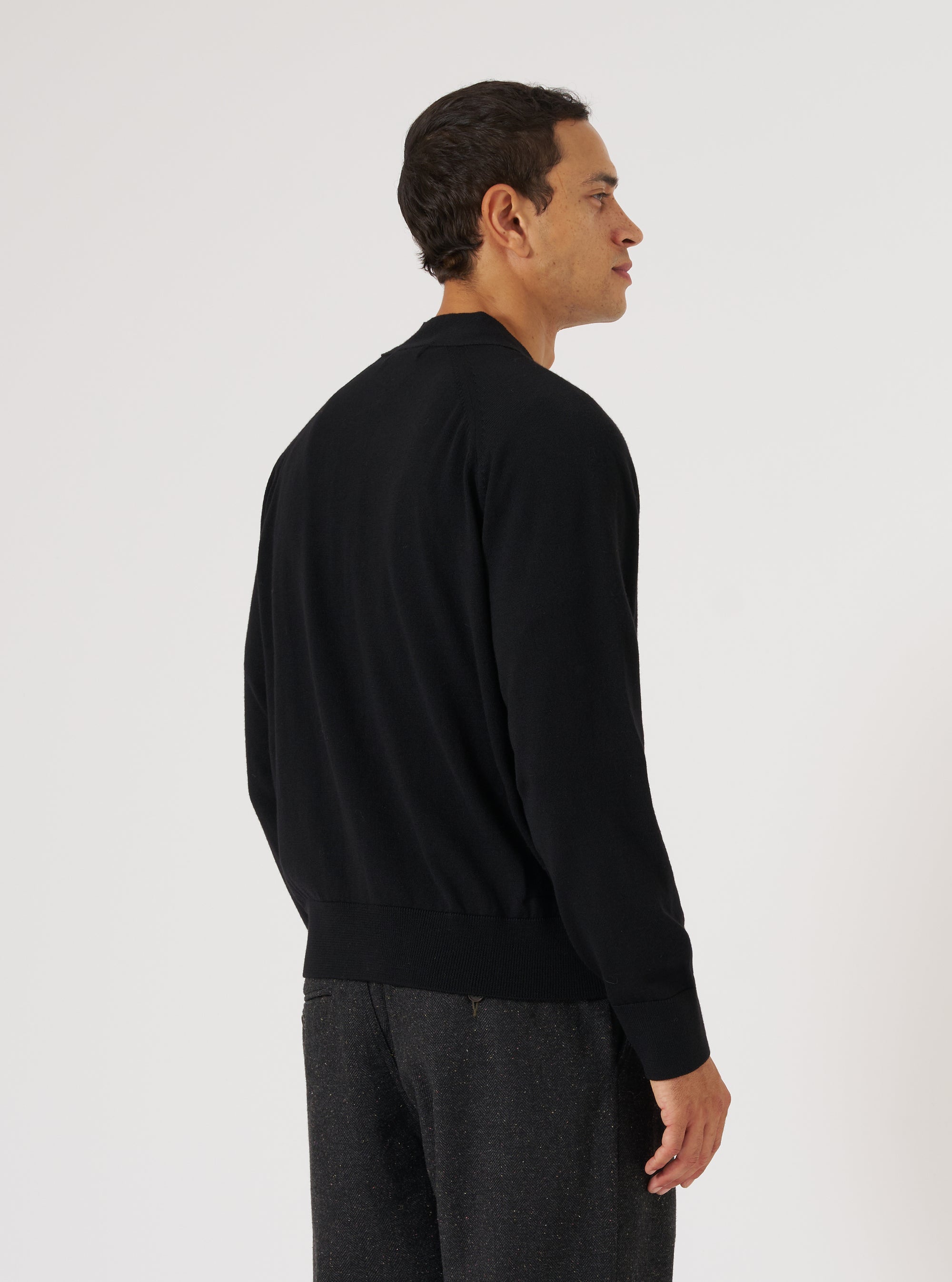 Black Merino Loose Cardigan