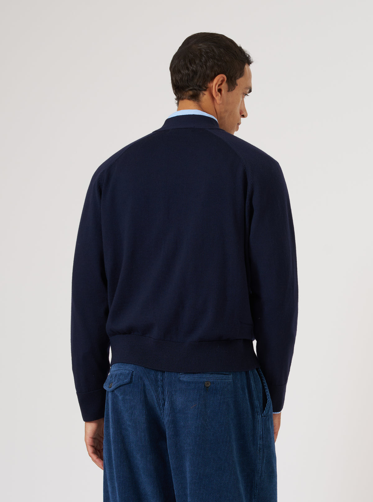 Navy Merino Loose Cardigan