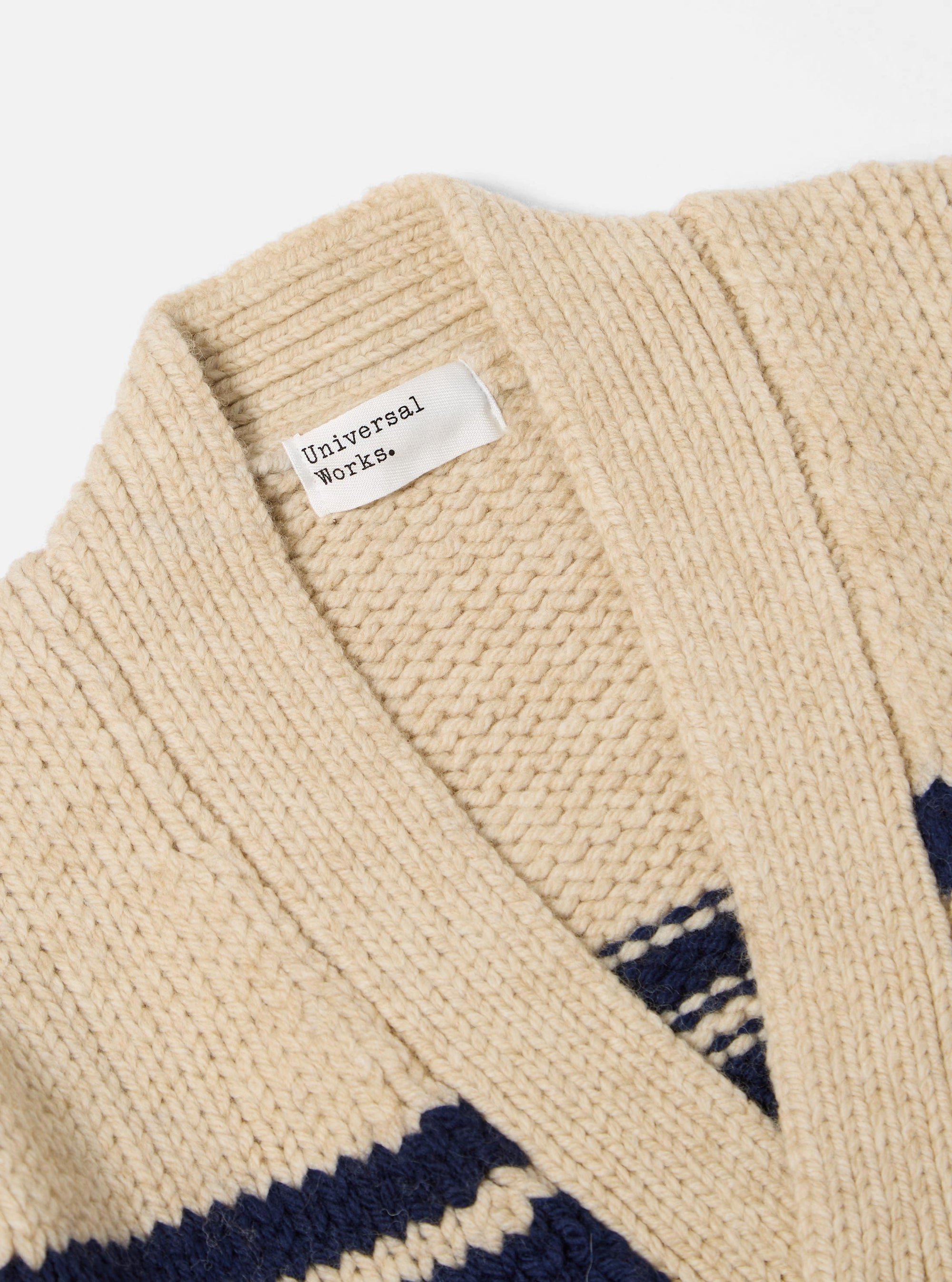 Sand Chunky Knit Stripe Langdale Cardigan