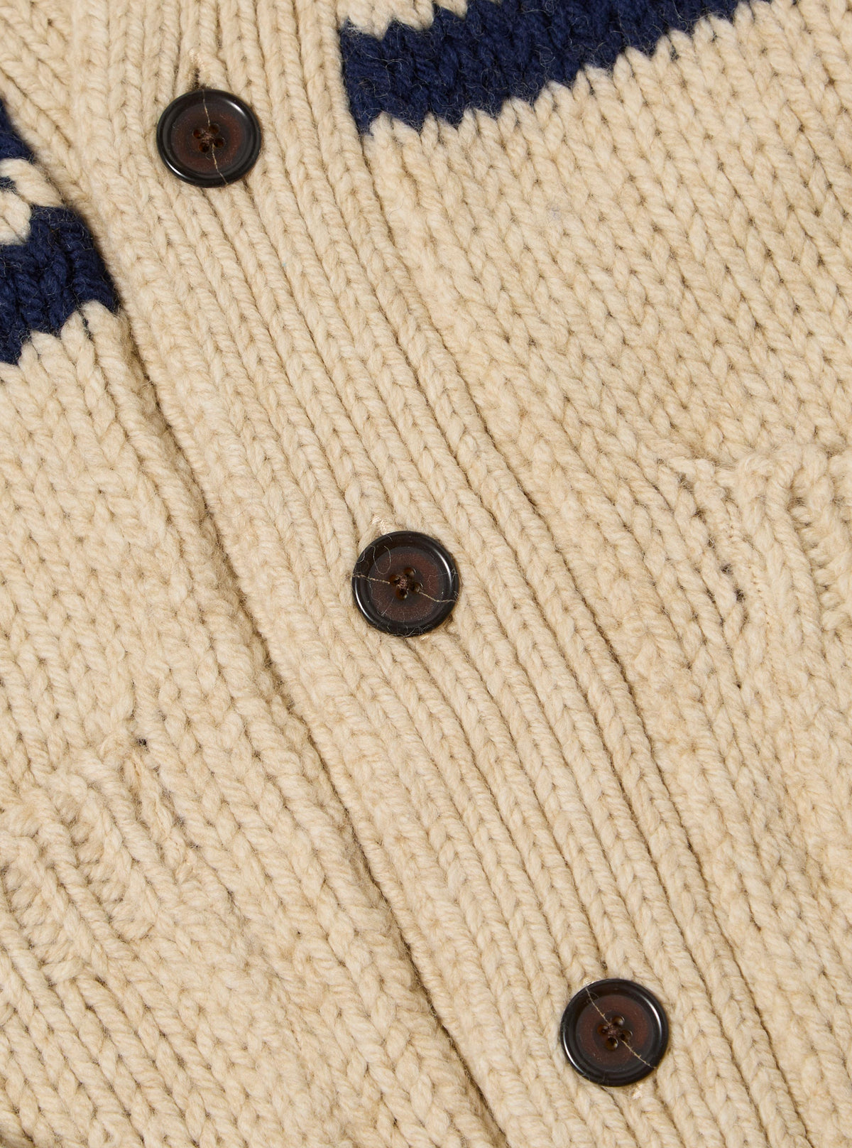 Sand Chunky Knit Stripe Langdale Cardigan