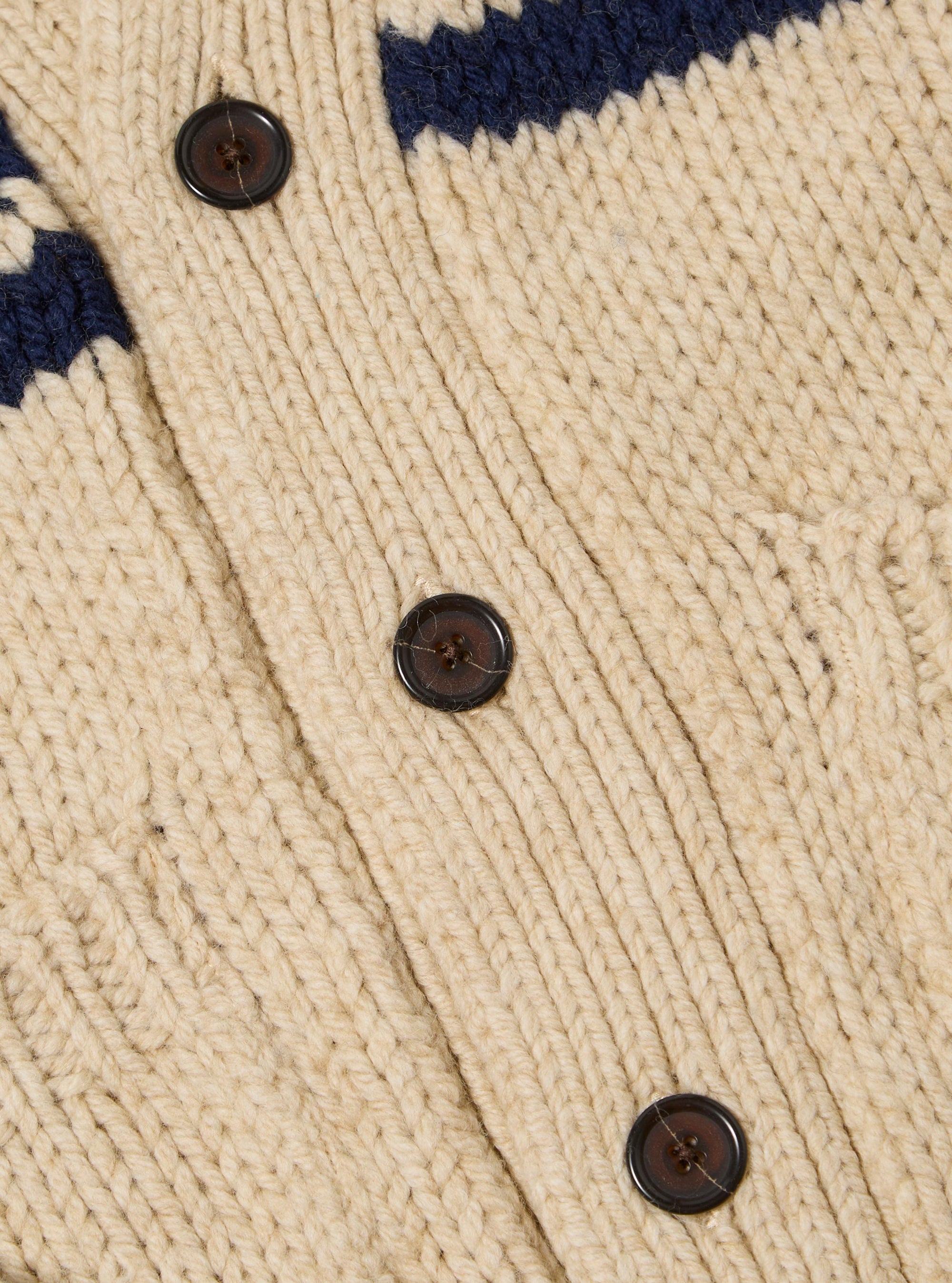 Sand Chunky Knit Stripe Langdale Cardigan