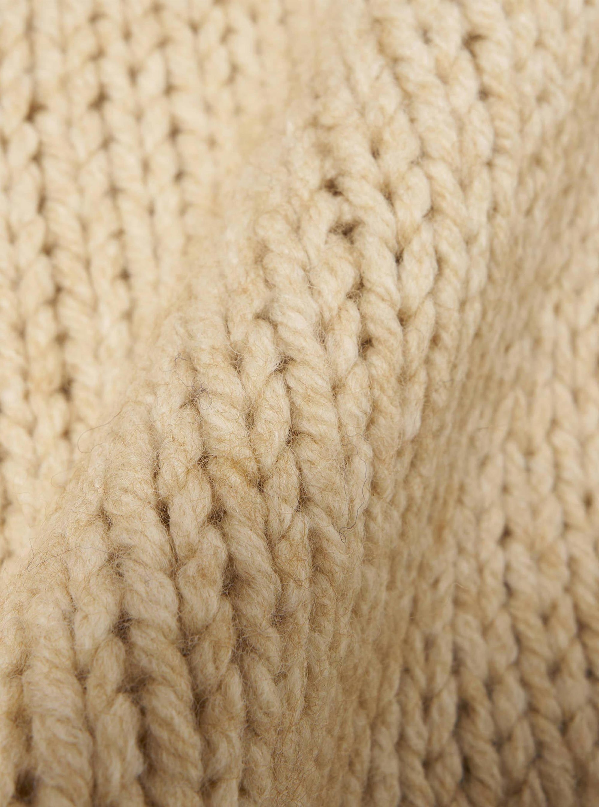Sand Chunky Knit Stripe Langdale Cardigan