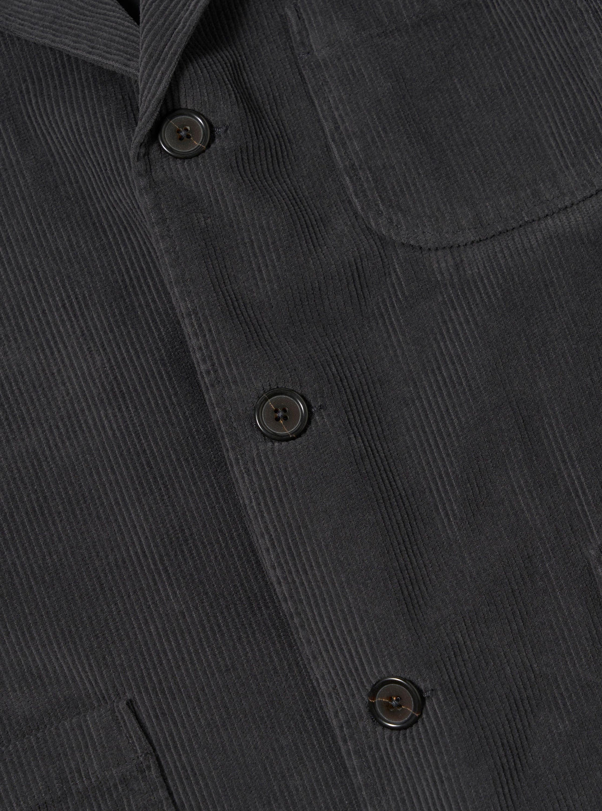 Charcoal Cord Three Button Jacket