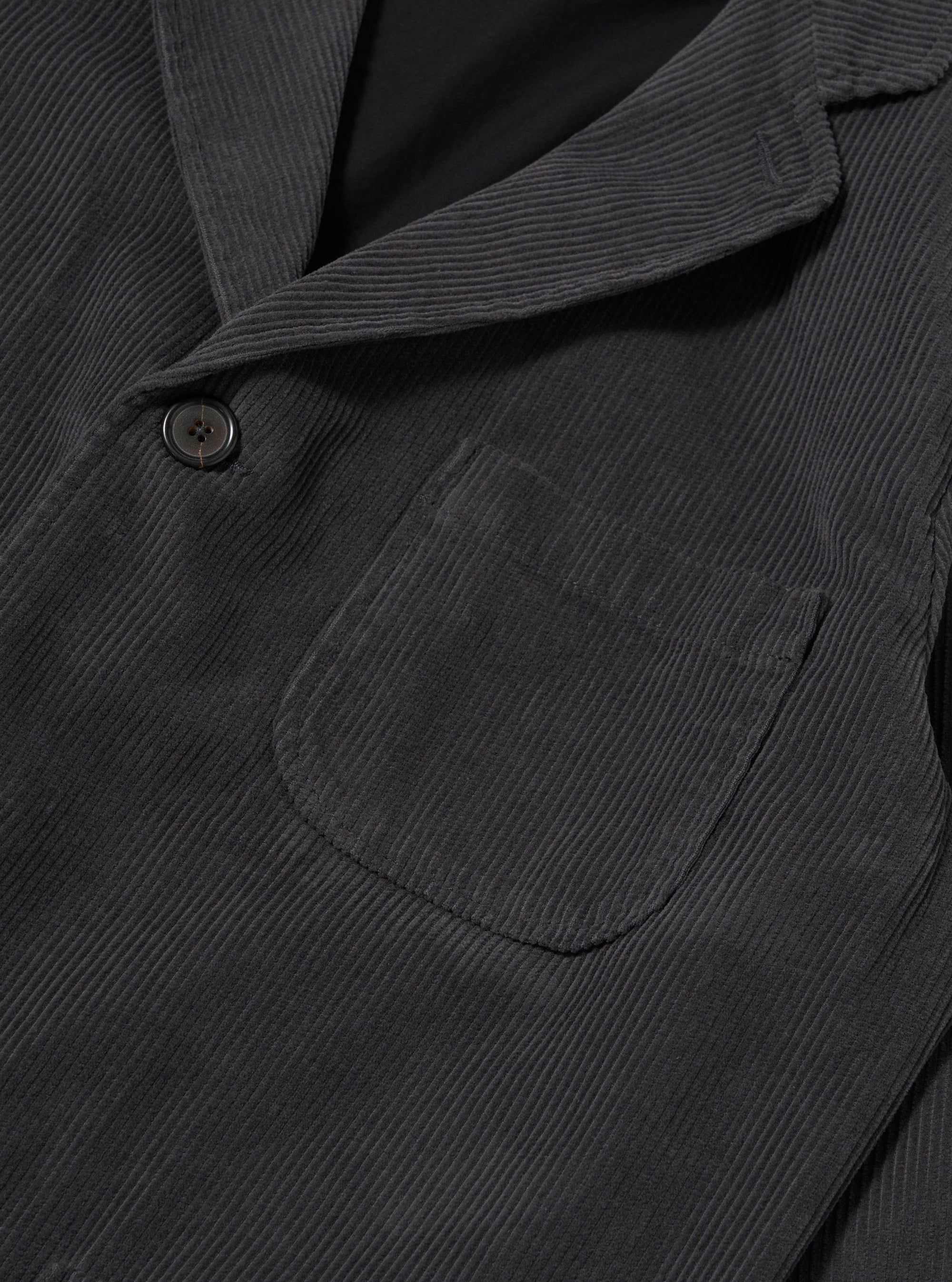 Charcoal Cord Three Button Jacket