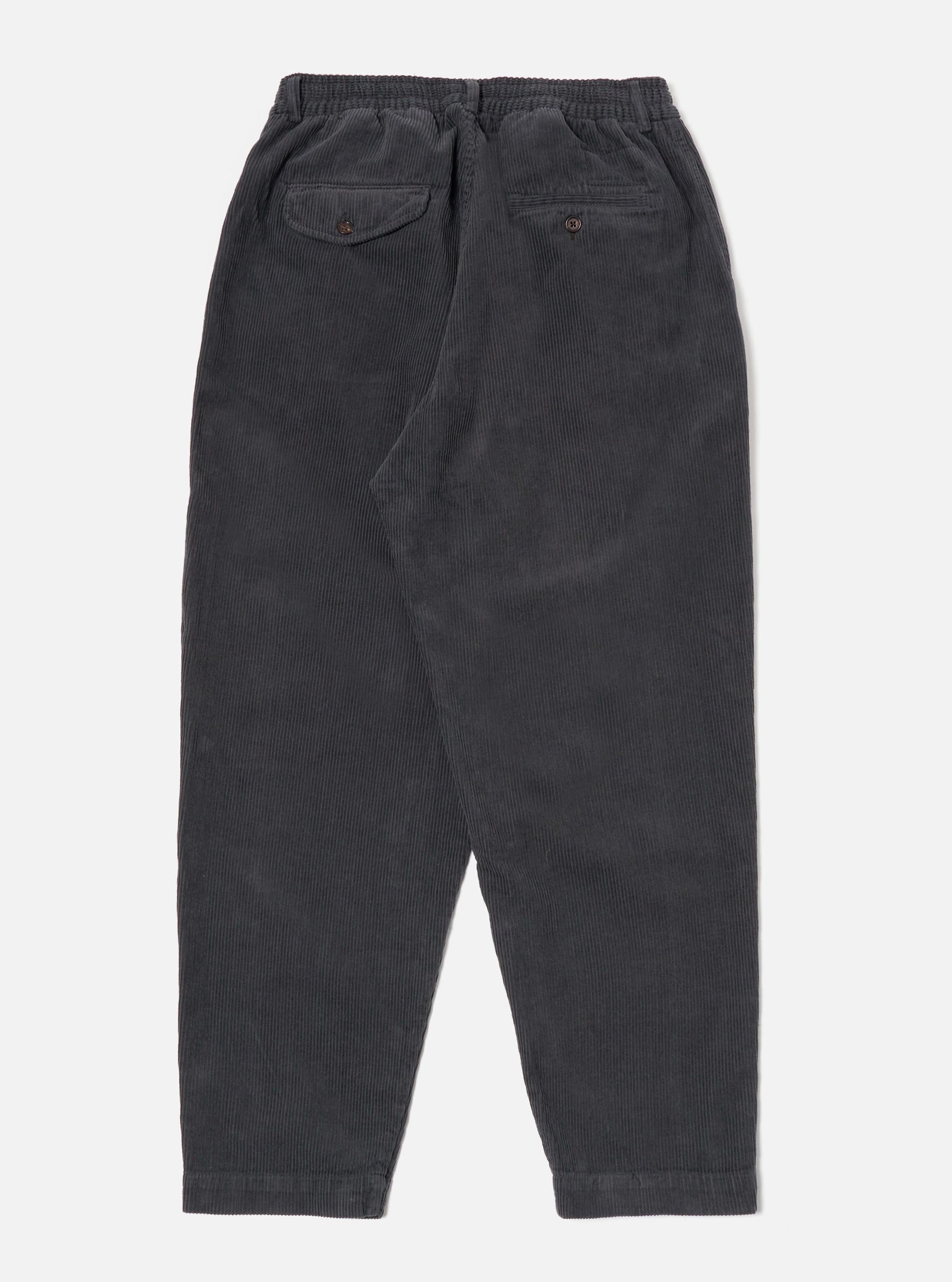 Charcoal Cord Pleated Track Pant