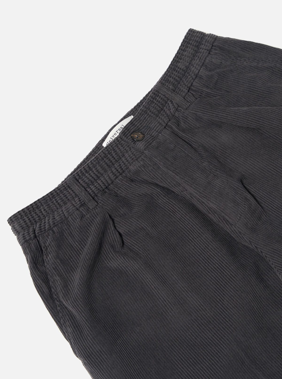 Charcoal Cord Pleated Track Pant