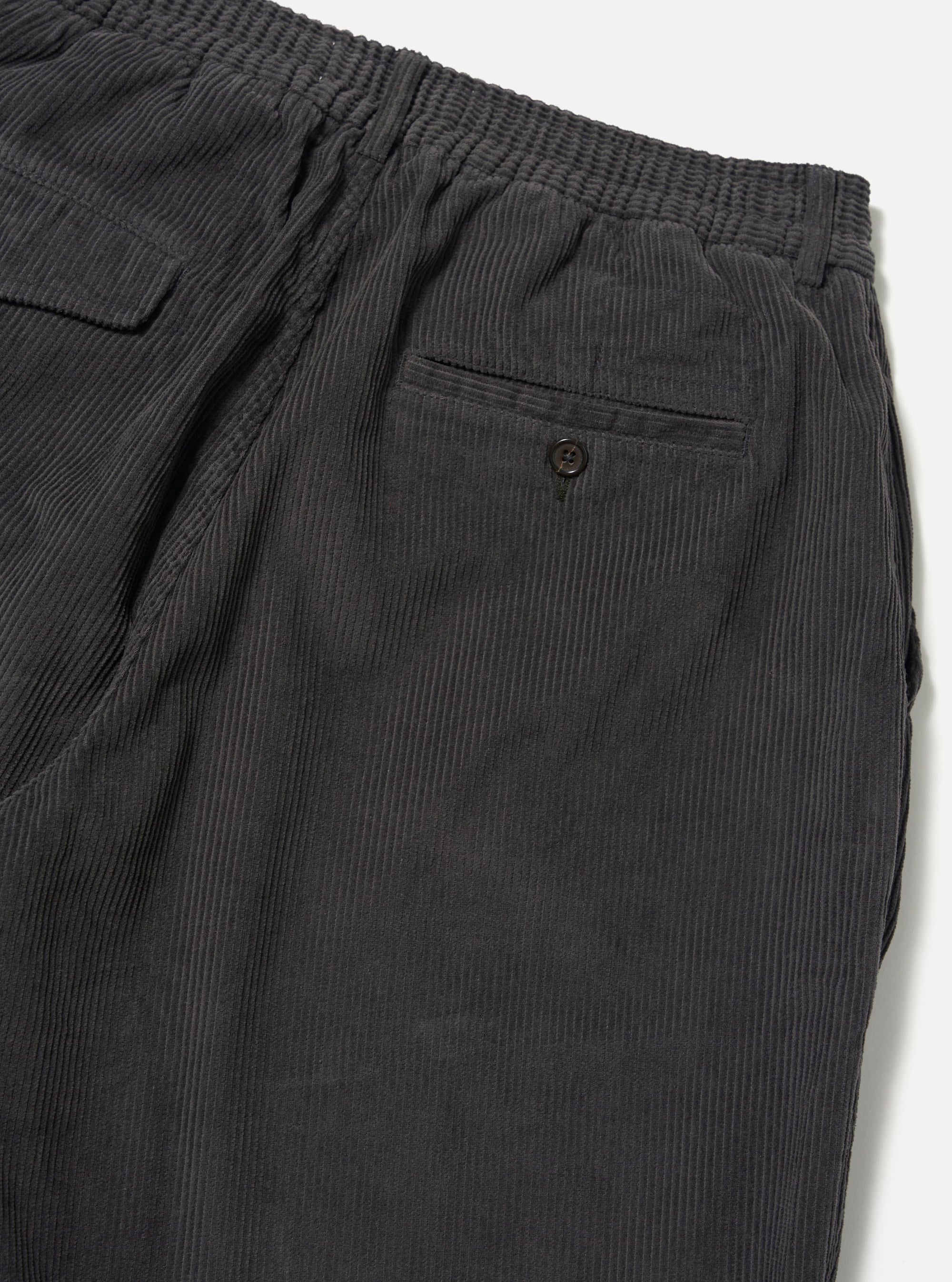 Charcoal Cord Pleated Track Pant