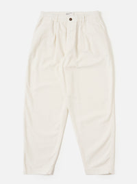 Ecru Cord Pleated Track Pant