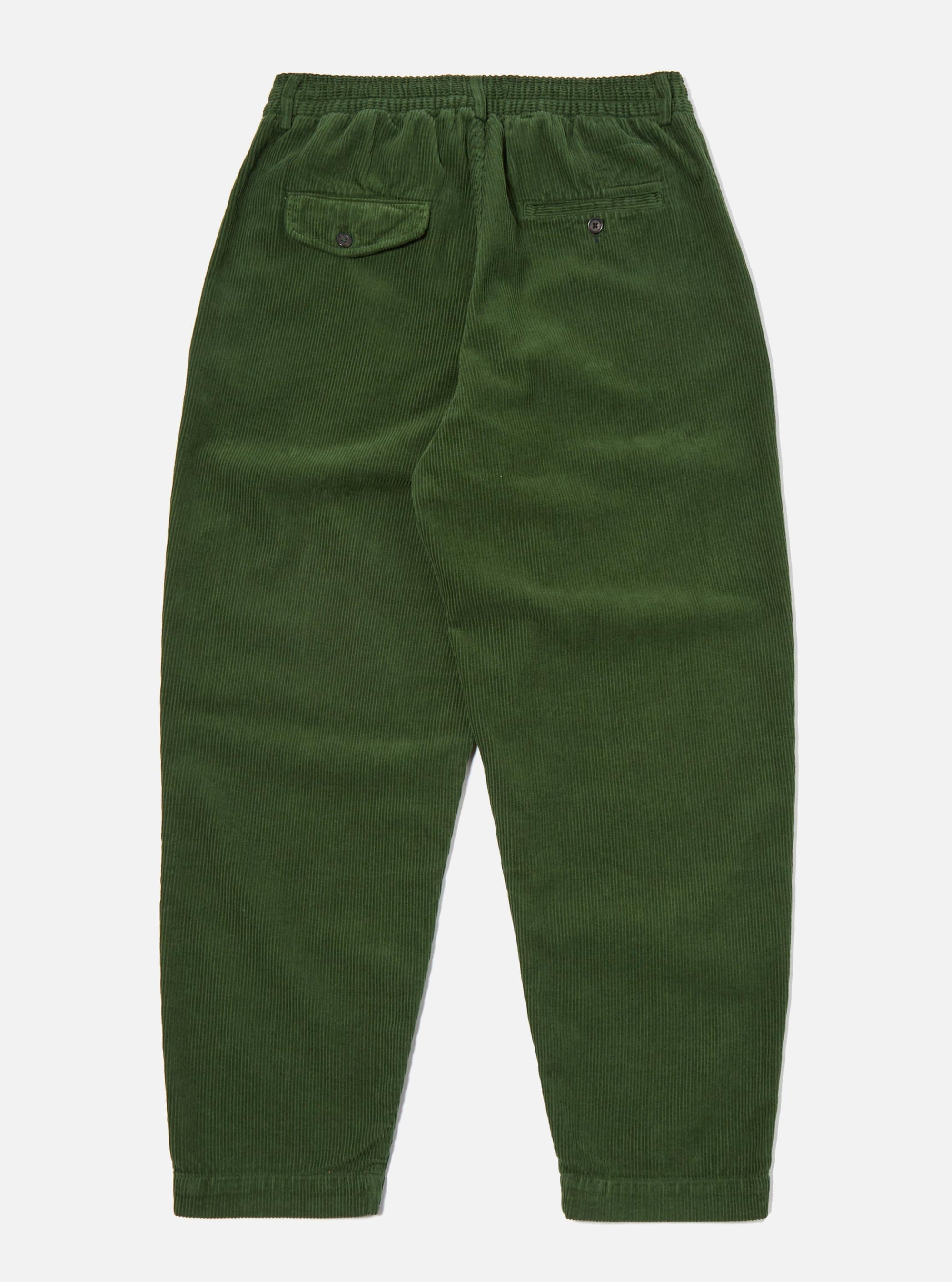 Green Cord Pleated Track Pant