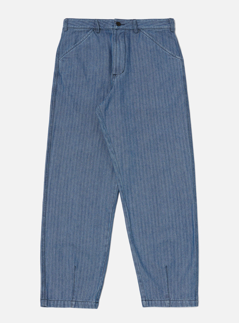 Indigo Denim Herringbone Utility Pant