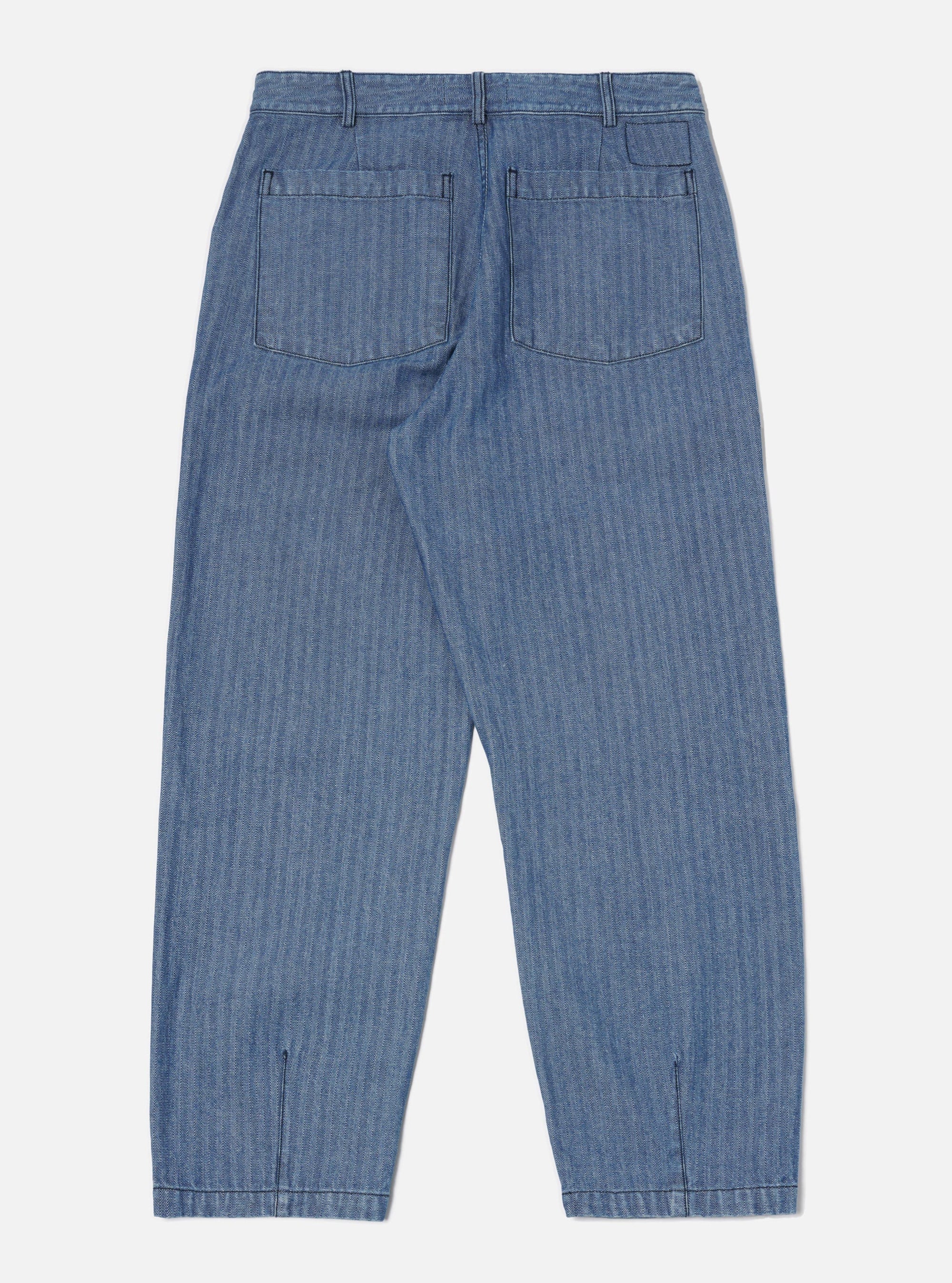 Indigo Denim Herringbone Utility Pant