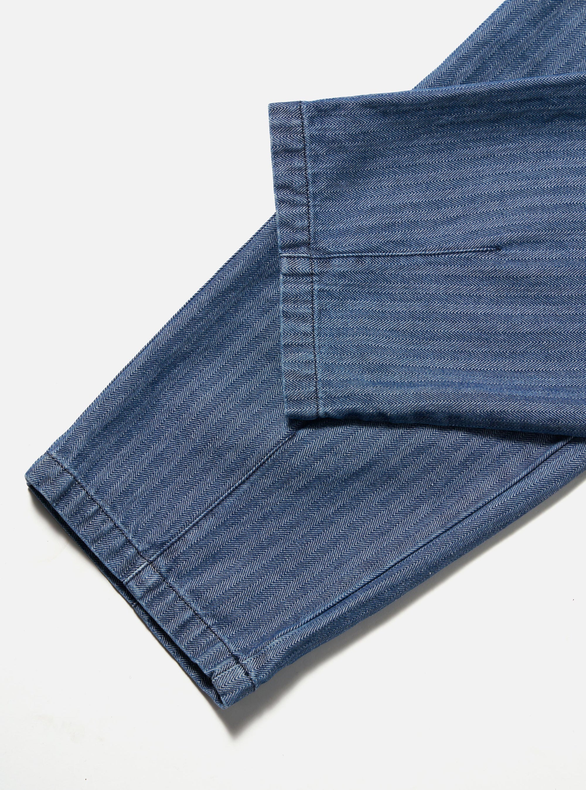 Indigo Denim Herringbone Utility Pant