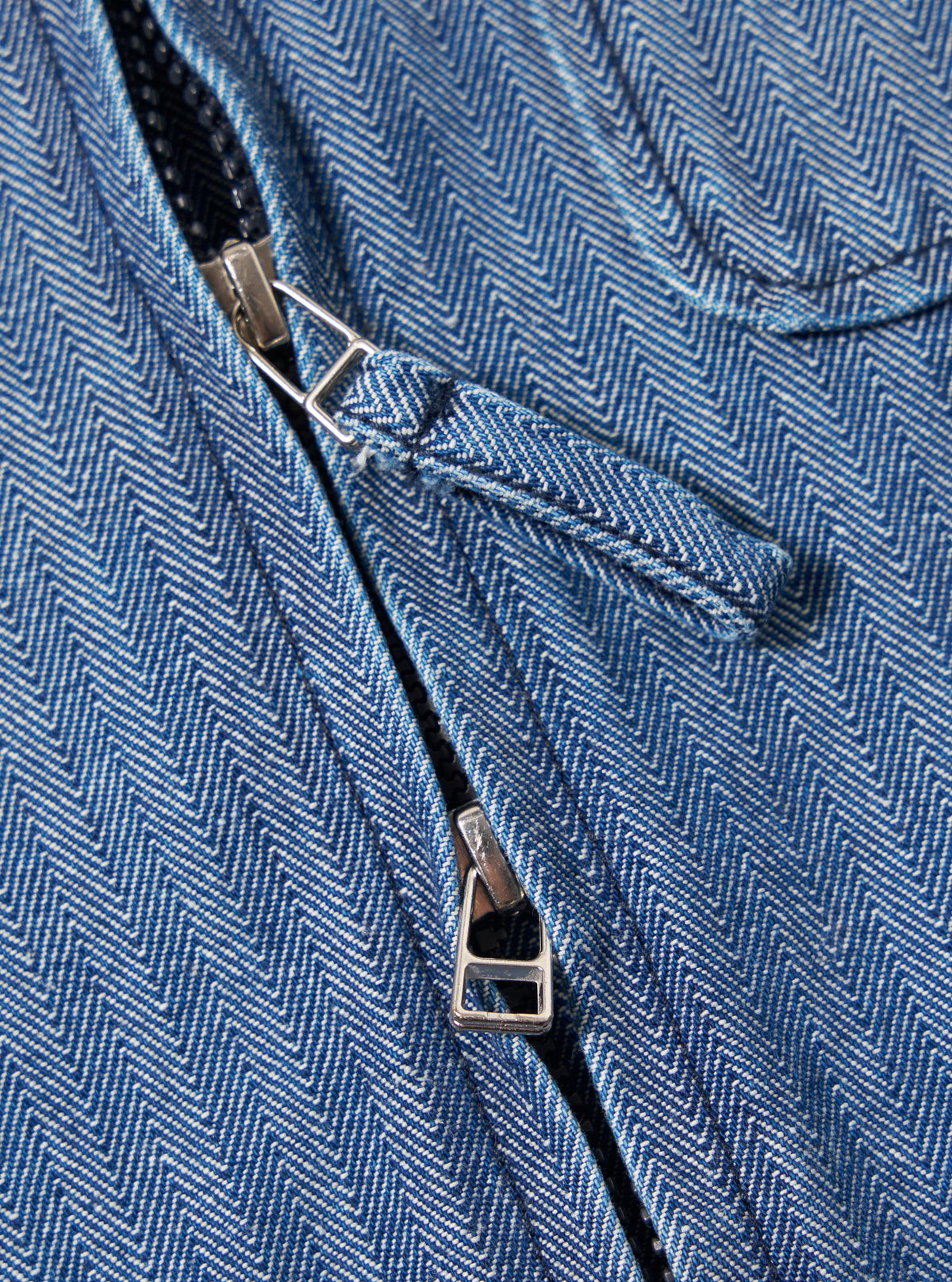 Indigo Denim Herringbone Operators Gilet