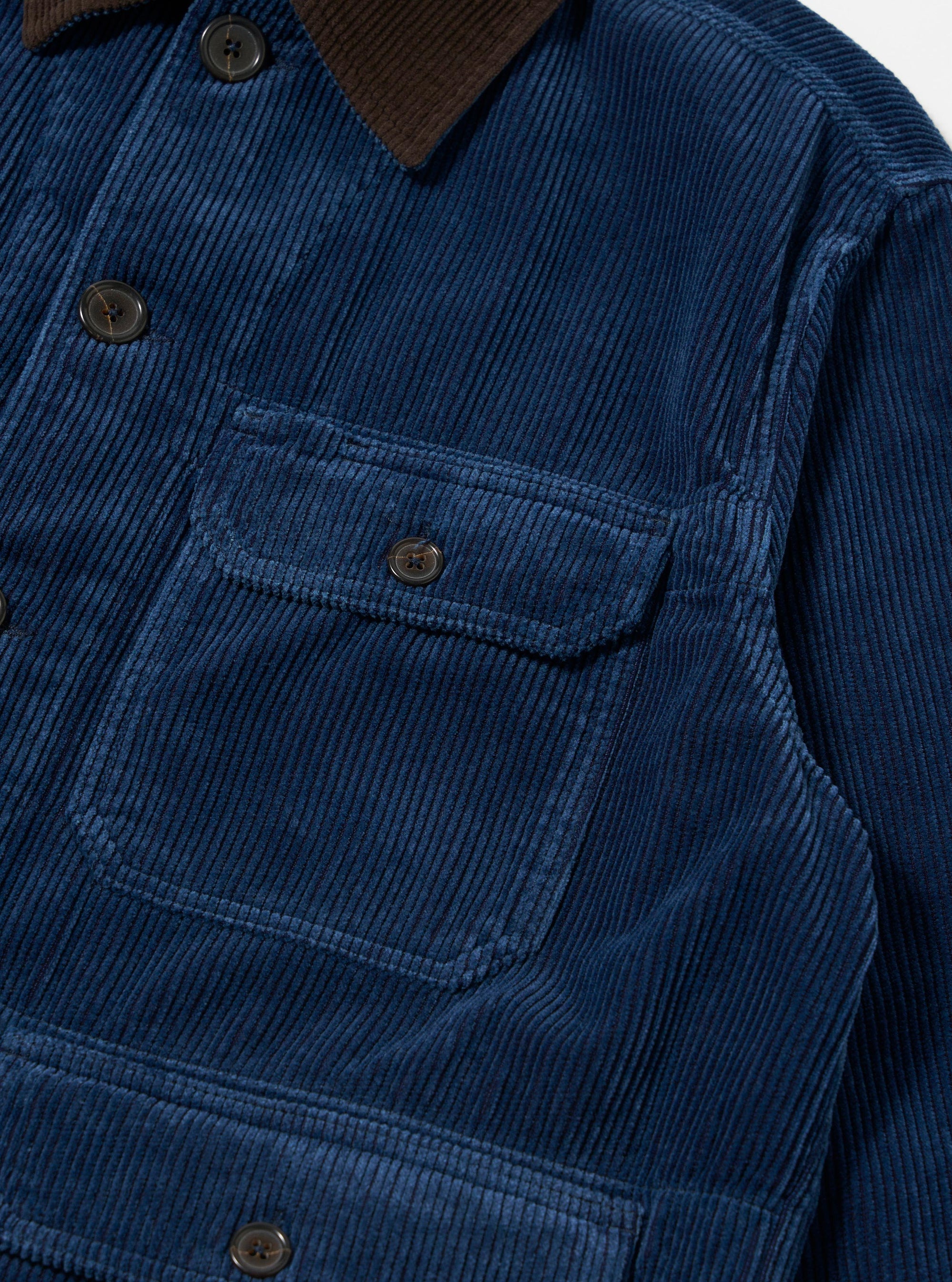 Indigo Recycled Cord Utility Jacket