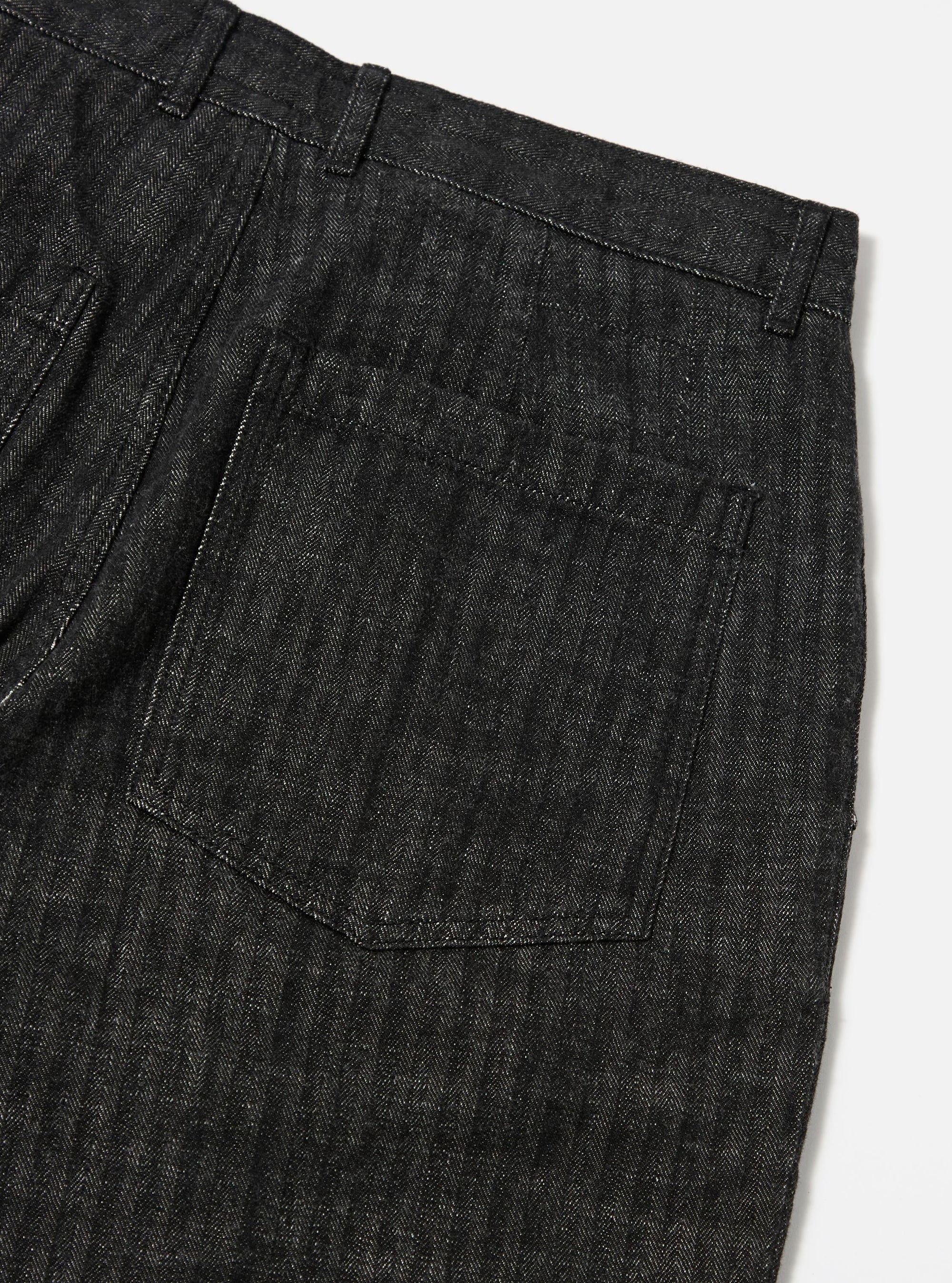 Black Italian Cotton Denim Duke Pant