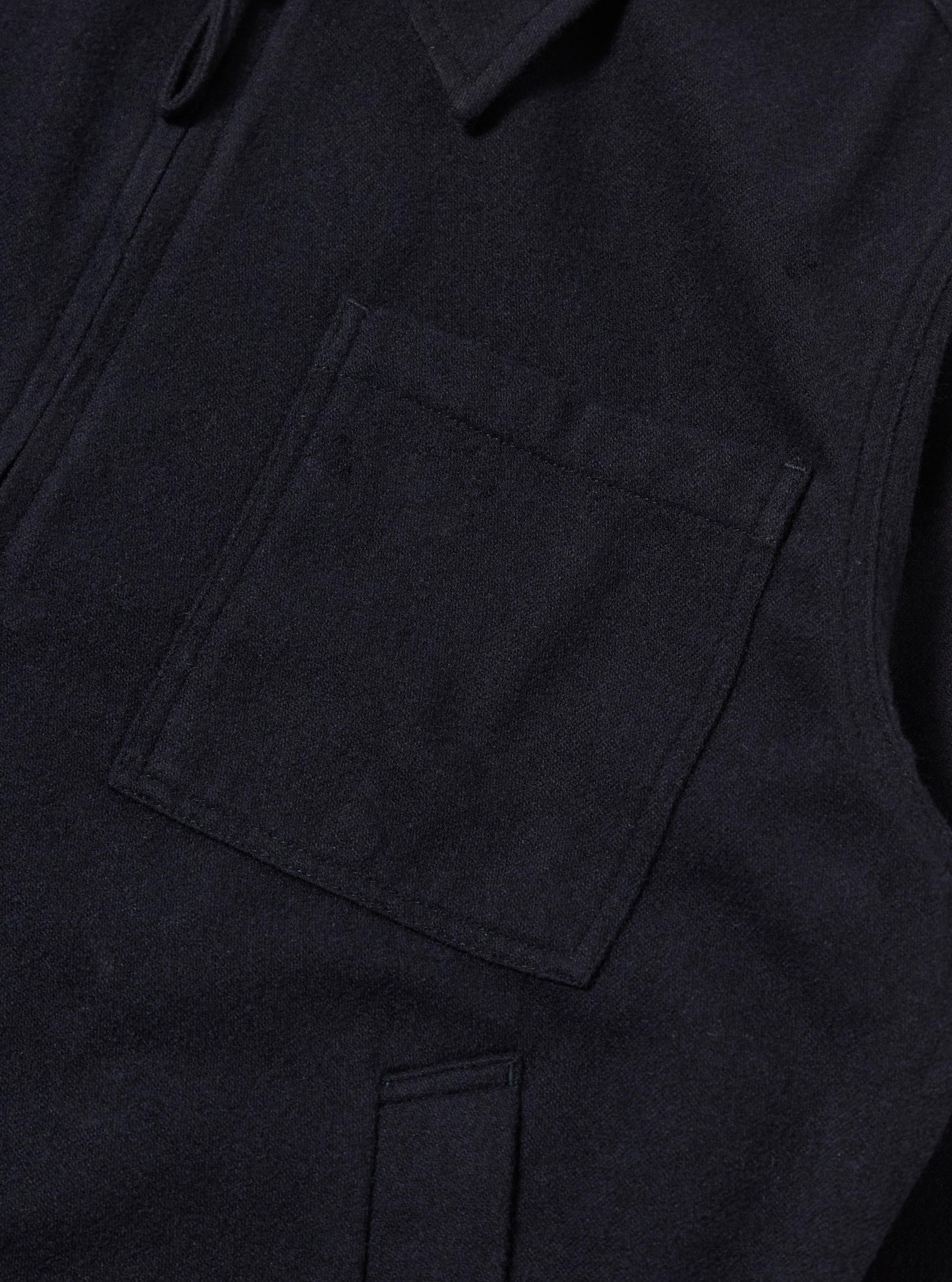 Dark Navy Soft Recycled Wool Rose Bowl Jacket