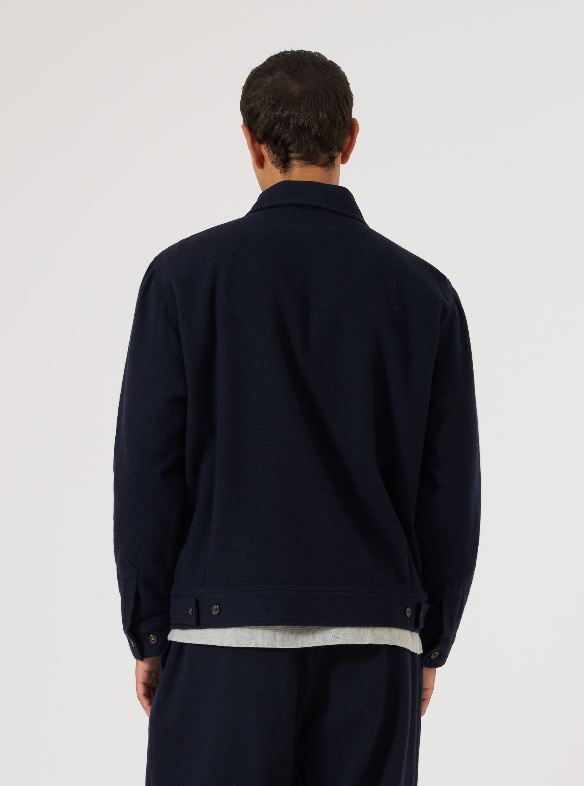 Dark Navy Soft Recycled Wool Rose Bowl Jacket