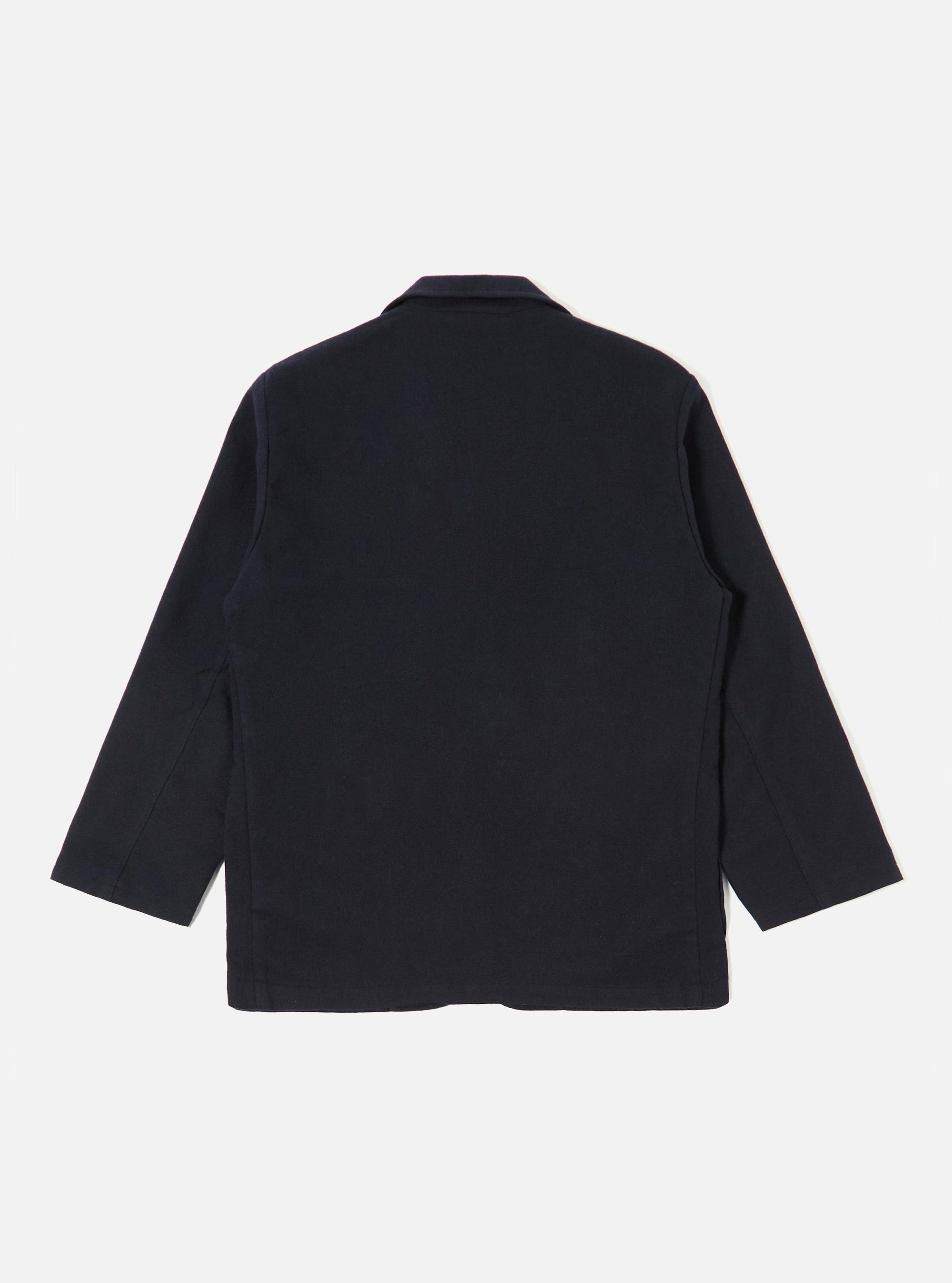 Dark Navy Soft Recycled Wool Two Button Jacket