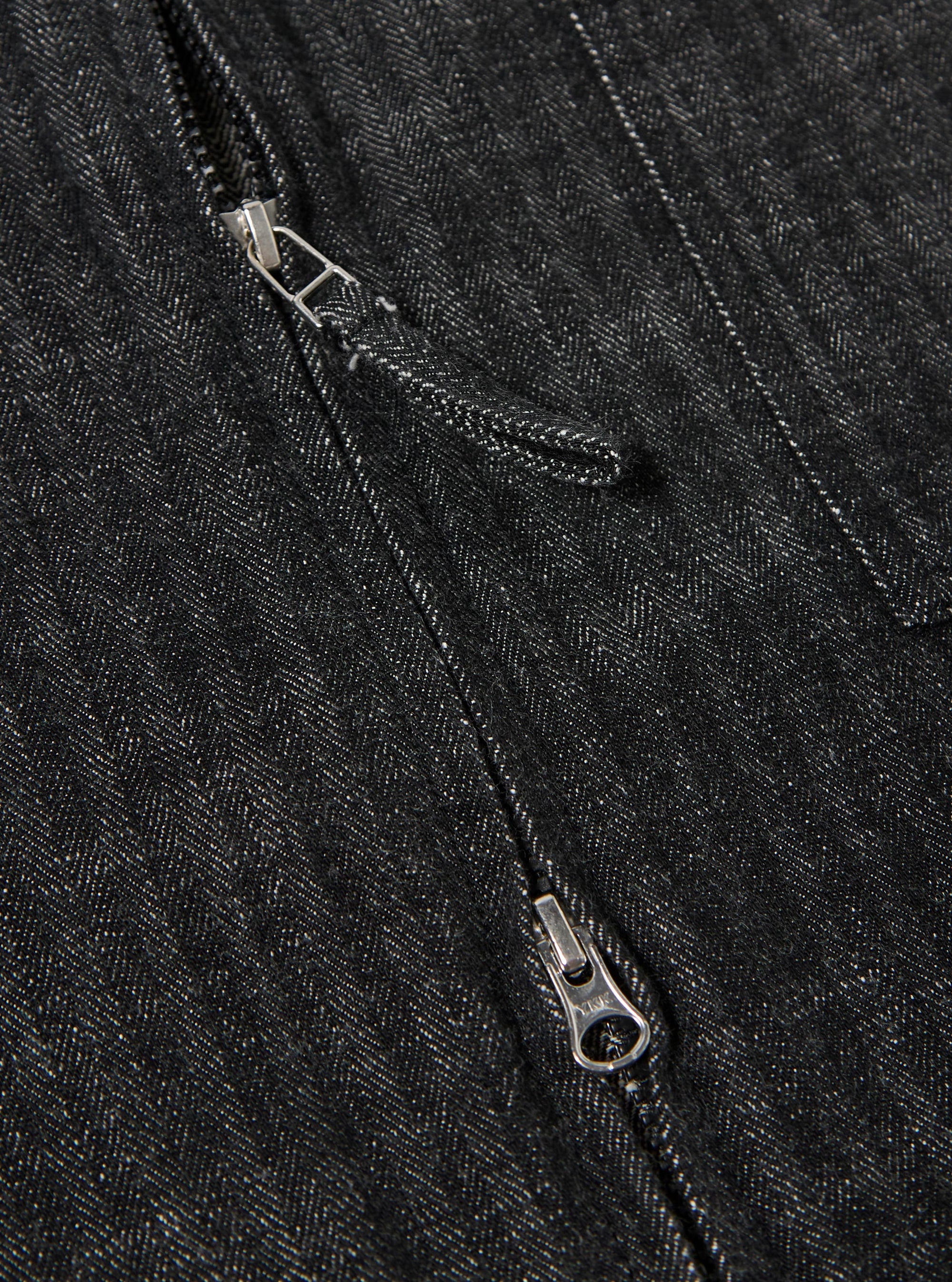 Black Italian Cotton Denim Rose Bowl Jacket