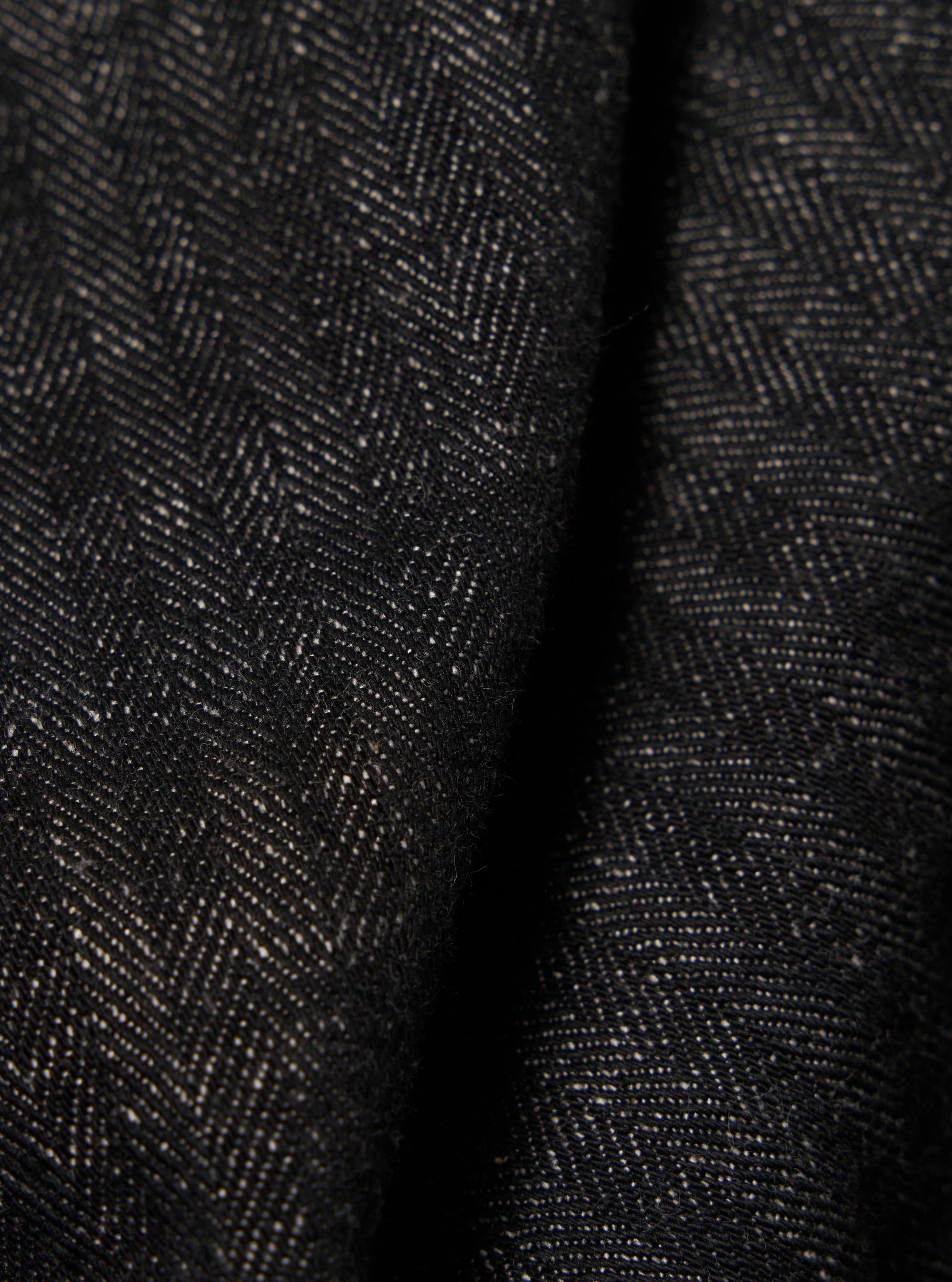 Black Italian Cotton Denim Rose Bowl Jacket