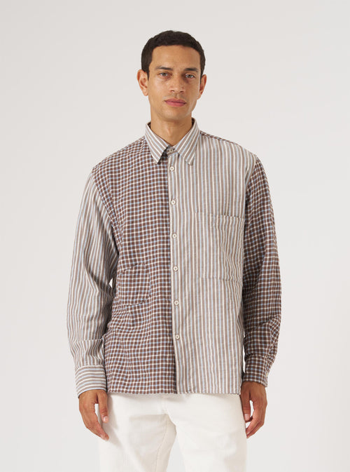 Brown Madison Check/Stripe Station Shirt