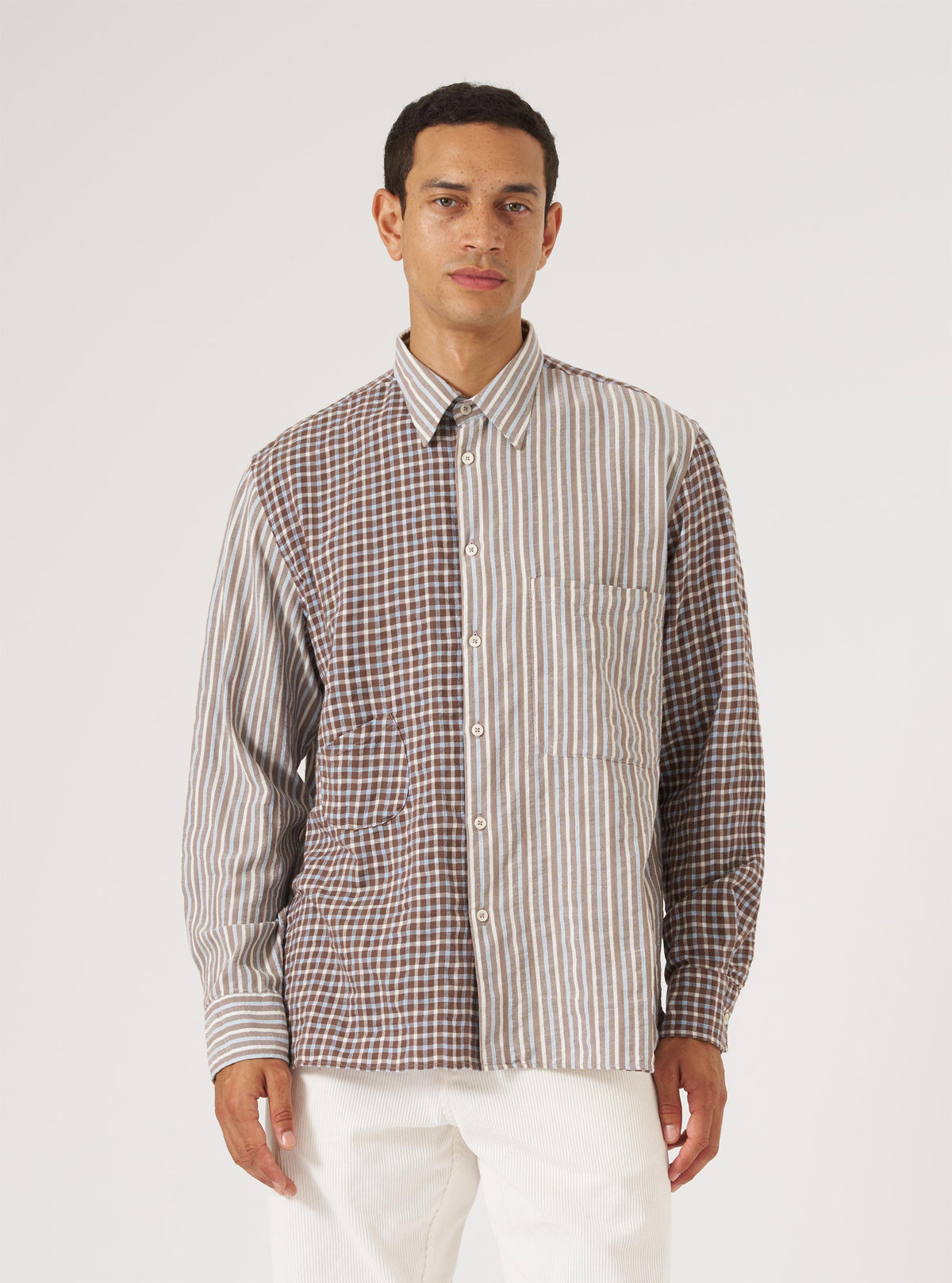 Brown Madison Check/Stripe Station Shirt