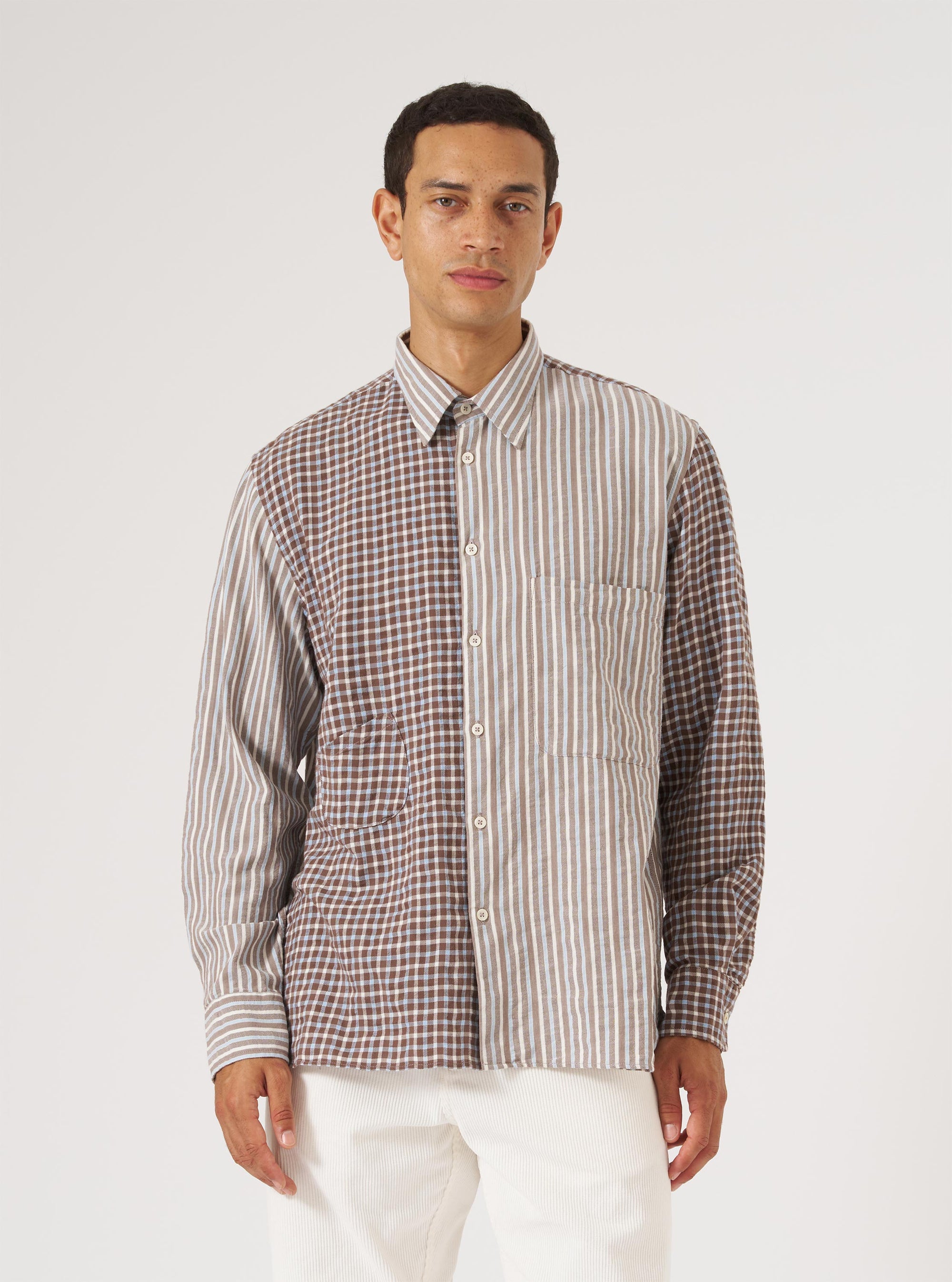 Brown Madison Check/Stripe Station Shirt