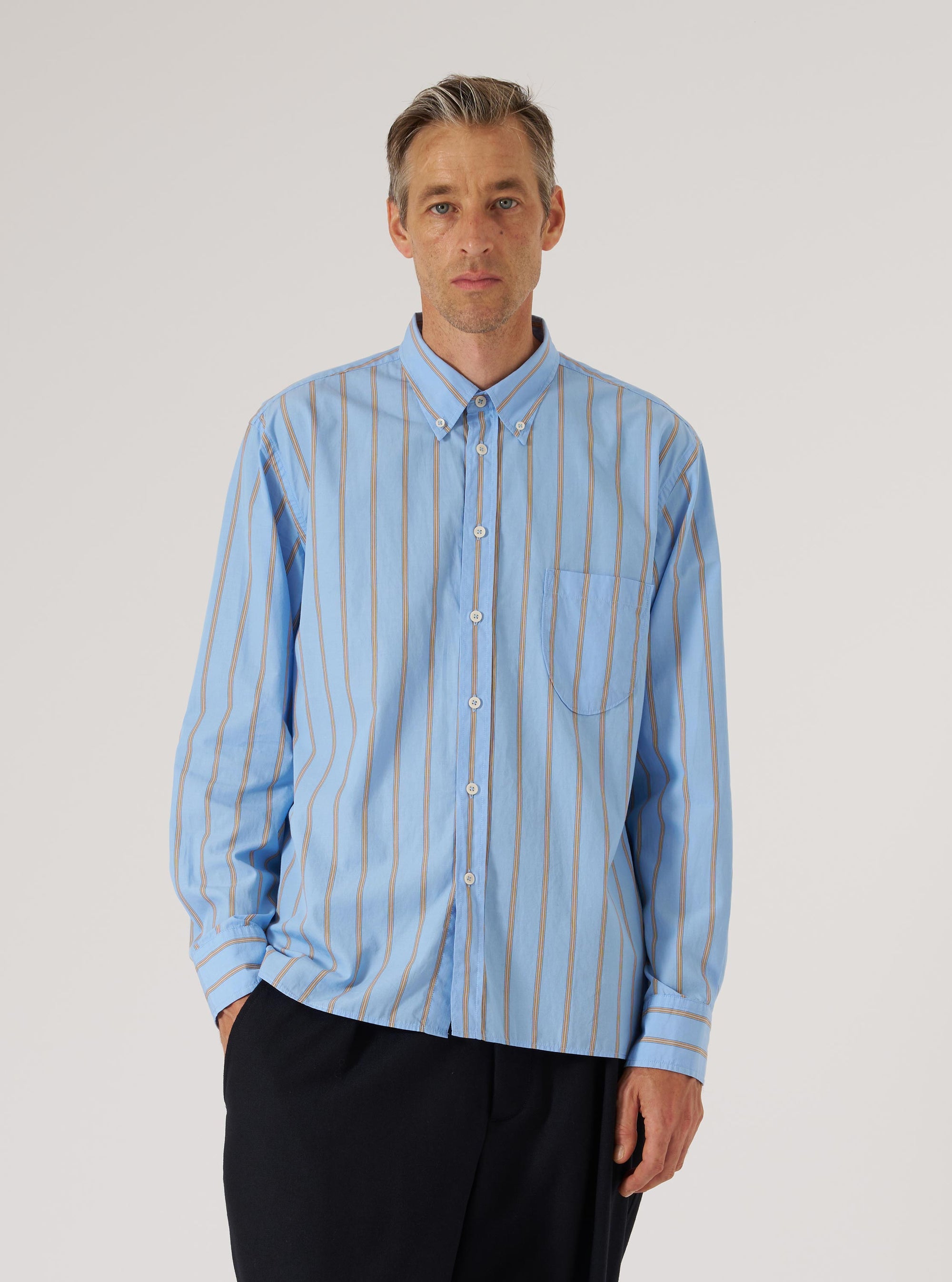 Blue Pop Stripe Four Lazy Day Shirt