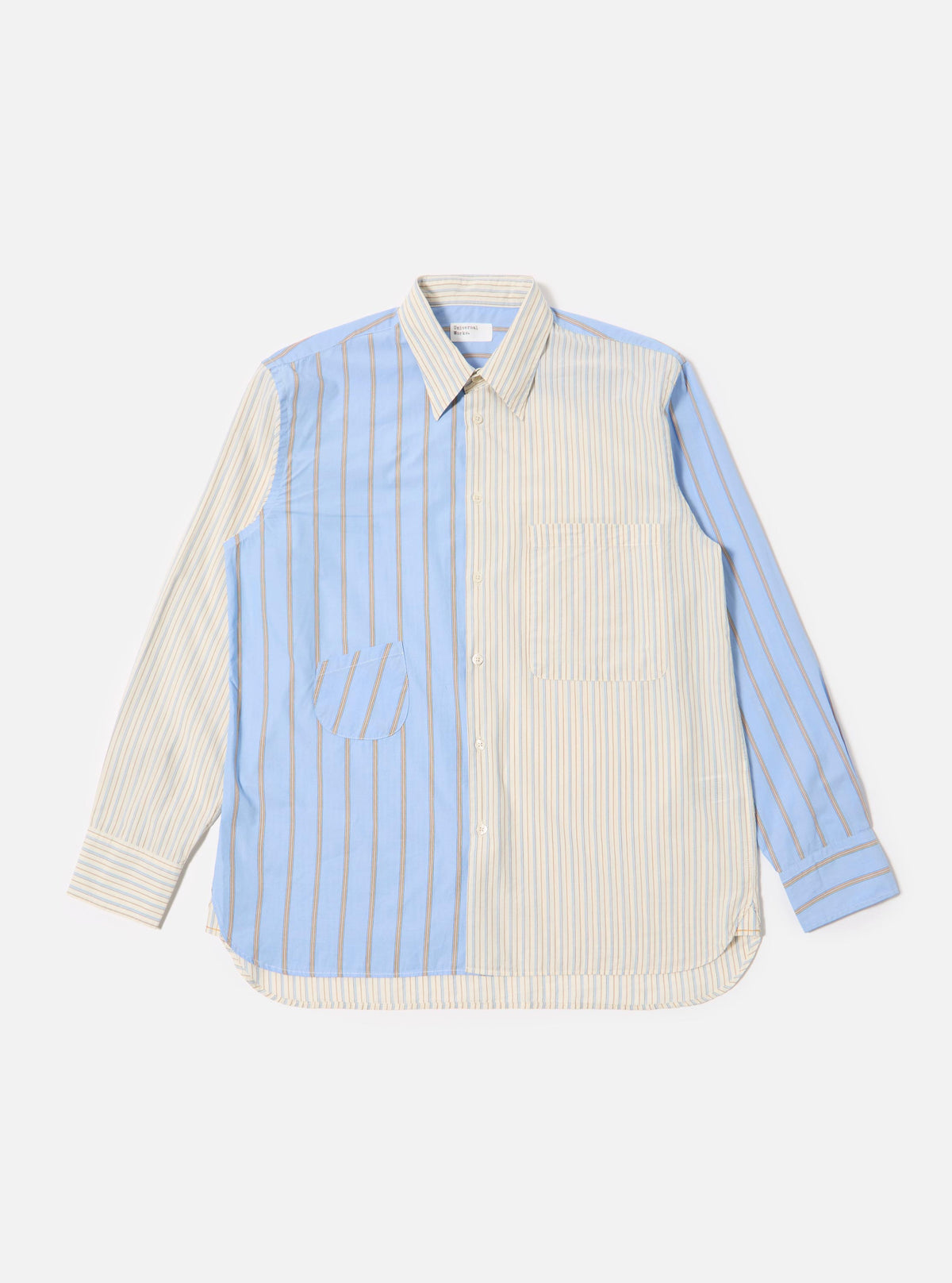 Ecru/Blue Mix Pop Stripe Mix Station Shirt