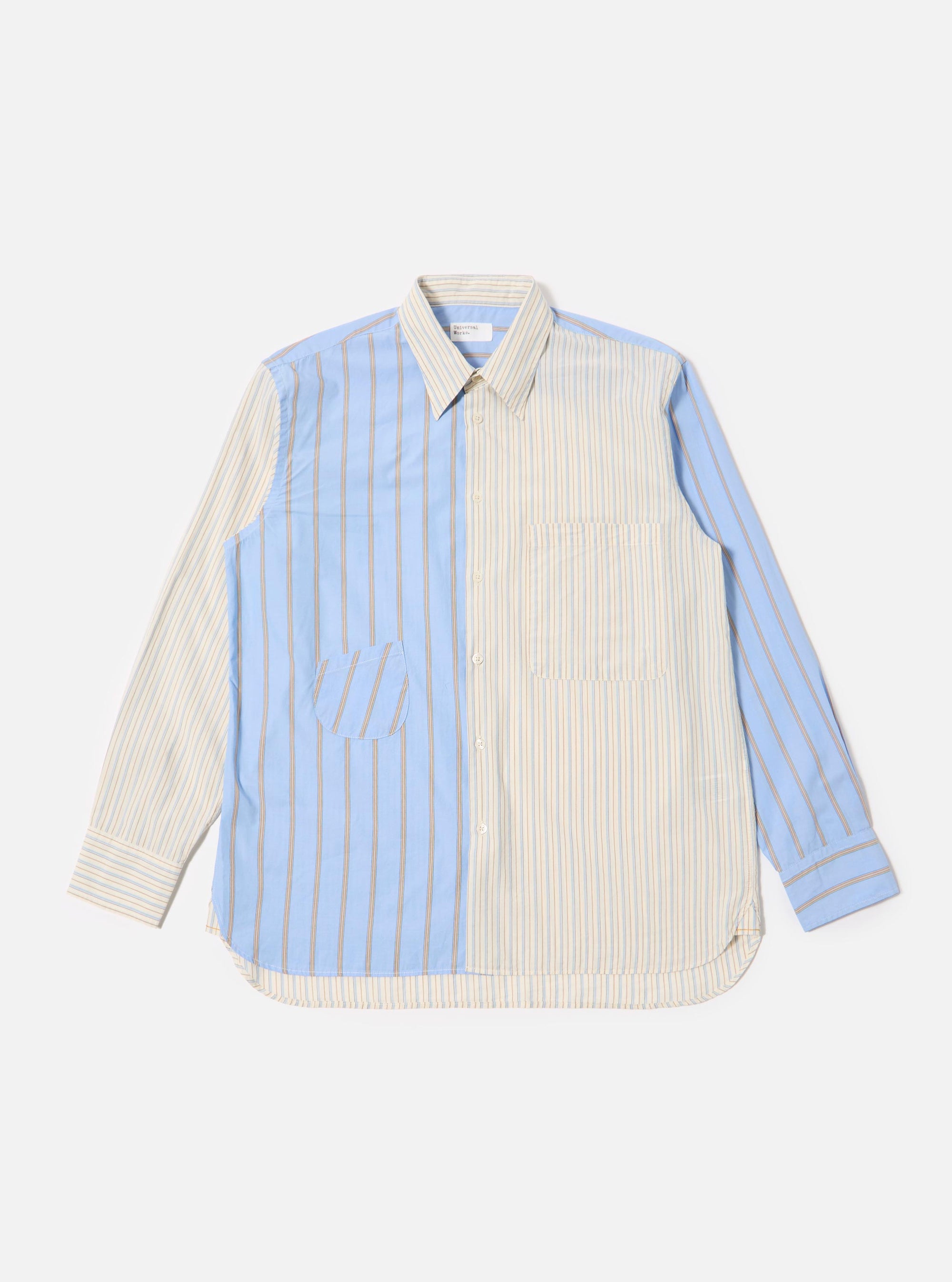 Ecru/Blue Mix Pop Stripe Mix Station Shirt
