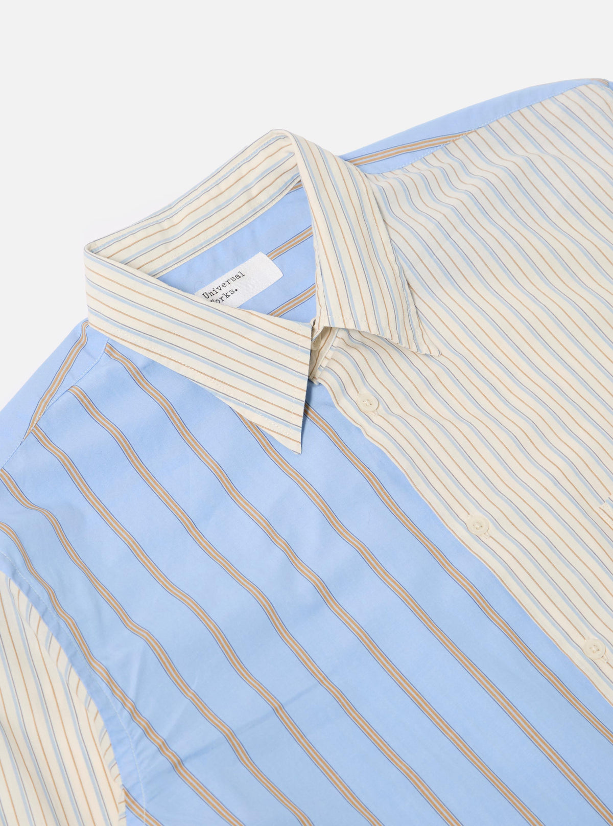 Ecru/Blue Mix Pop Stripe Mix Station Shirt