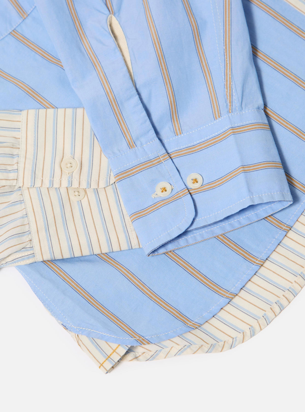 Ecru/Blue Mix Pop Stripe Mix Station Shirt