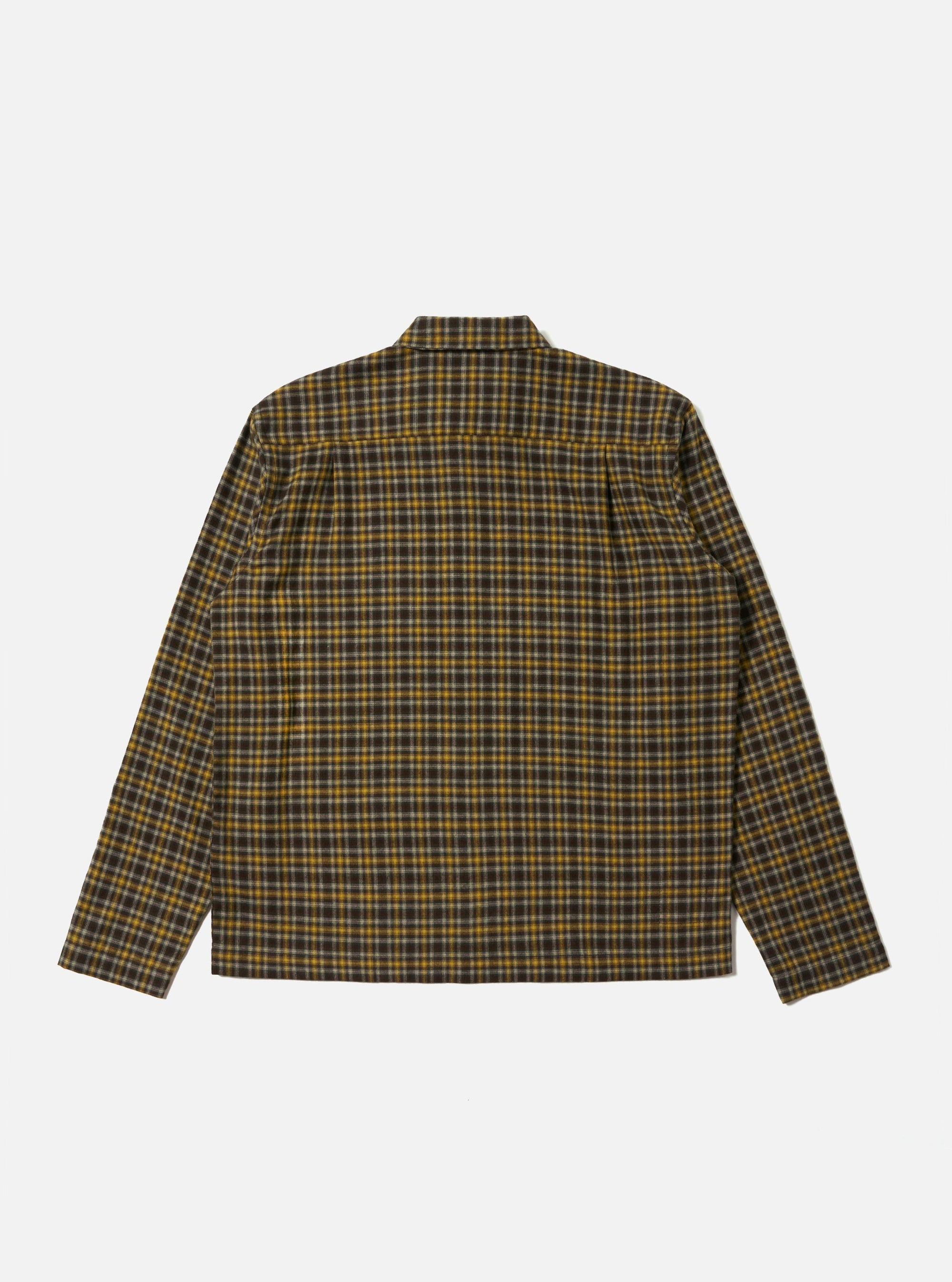 Brown Bang Check Zip Shirt