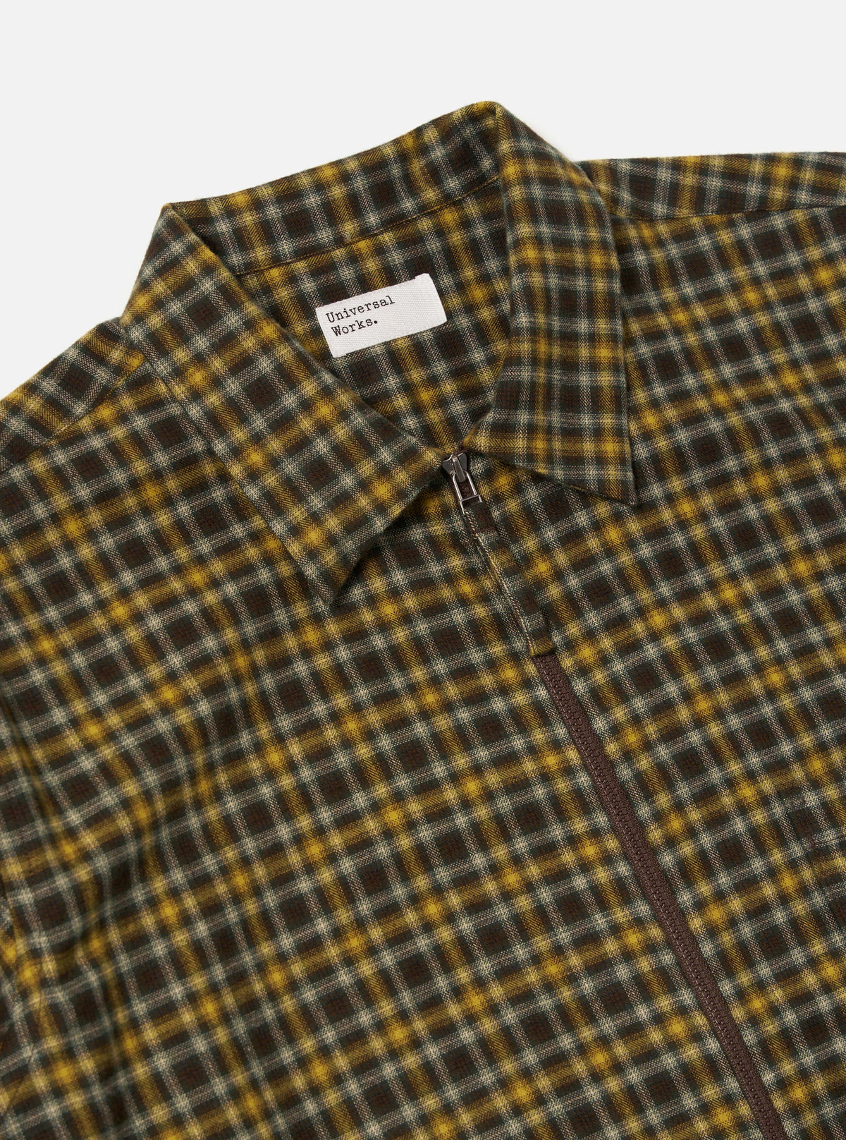 Brown Bang Check Zip Shirt