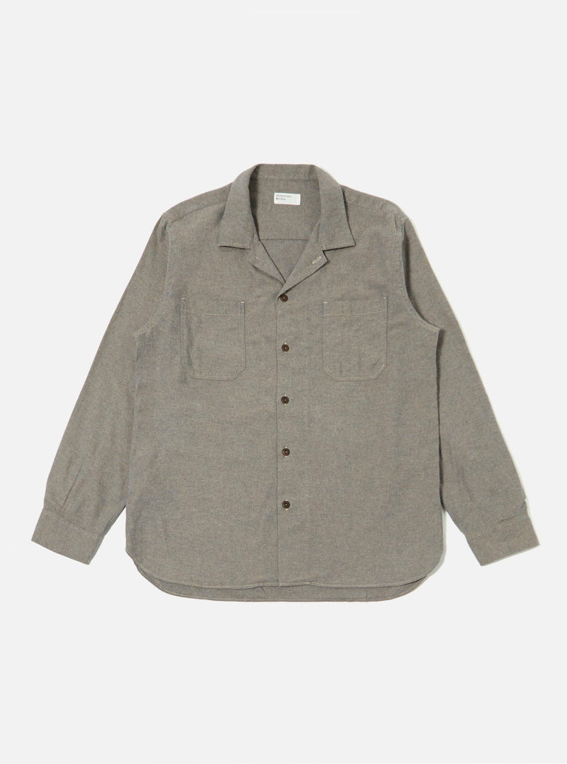 Brown Brushed Flannel Work Shirt