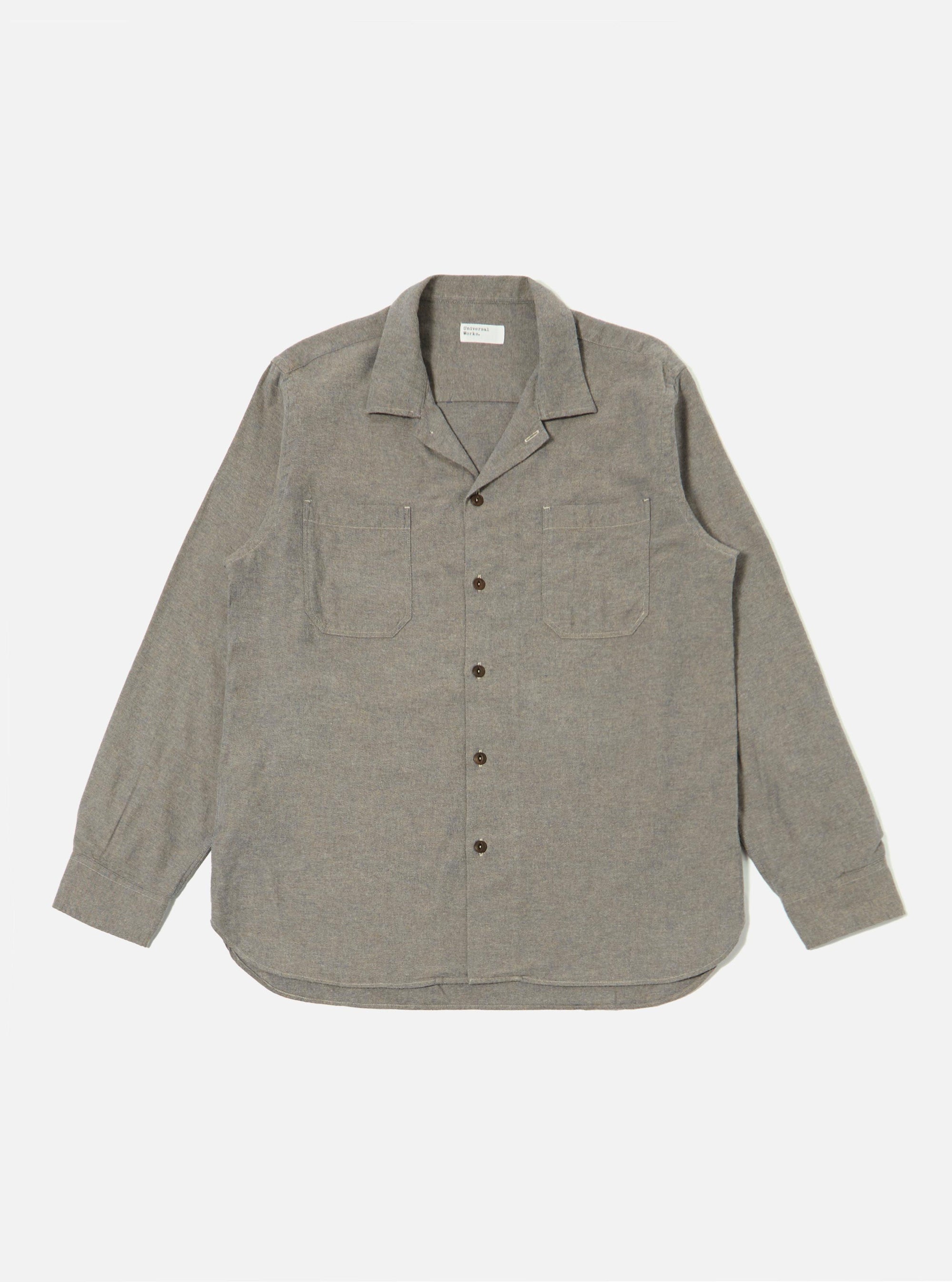 Brown Brushed Flannel Work Shirt