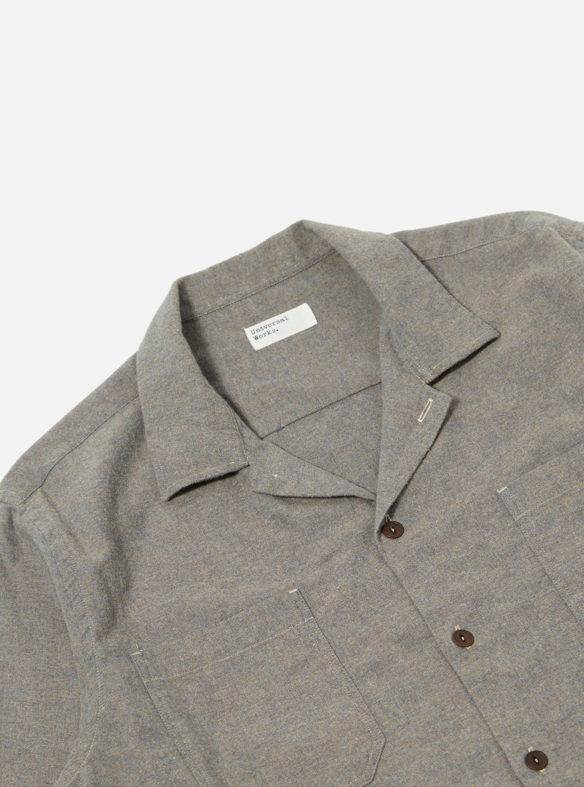 Brown Brushed Flannel Work Shirt