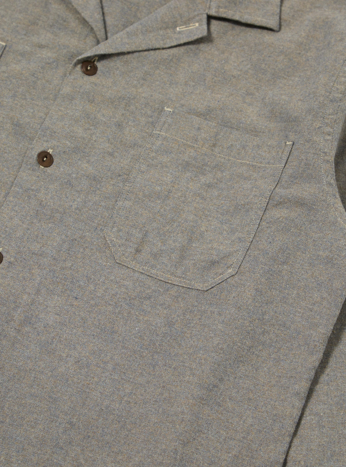 Brown Brushed Flannel Work Shirt